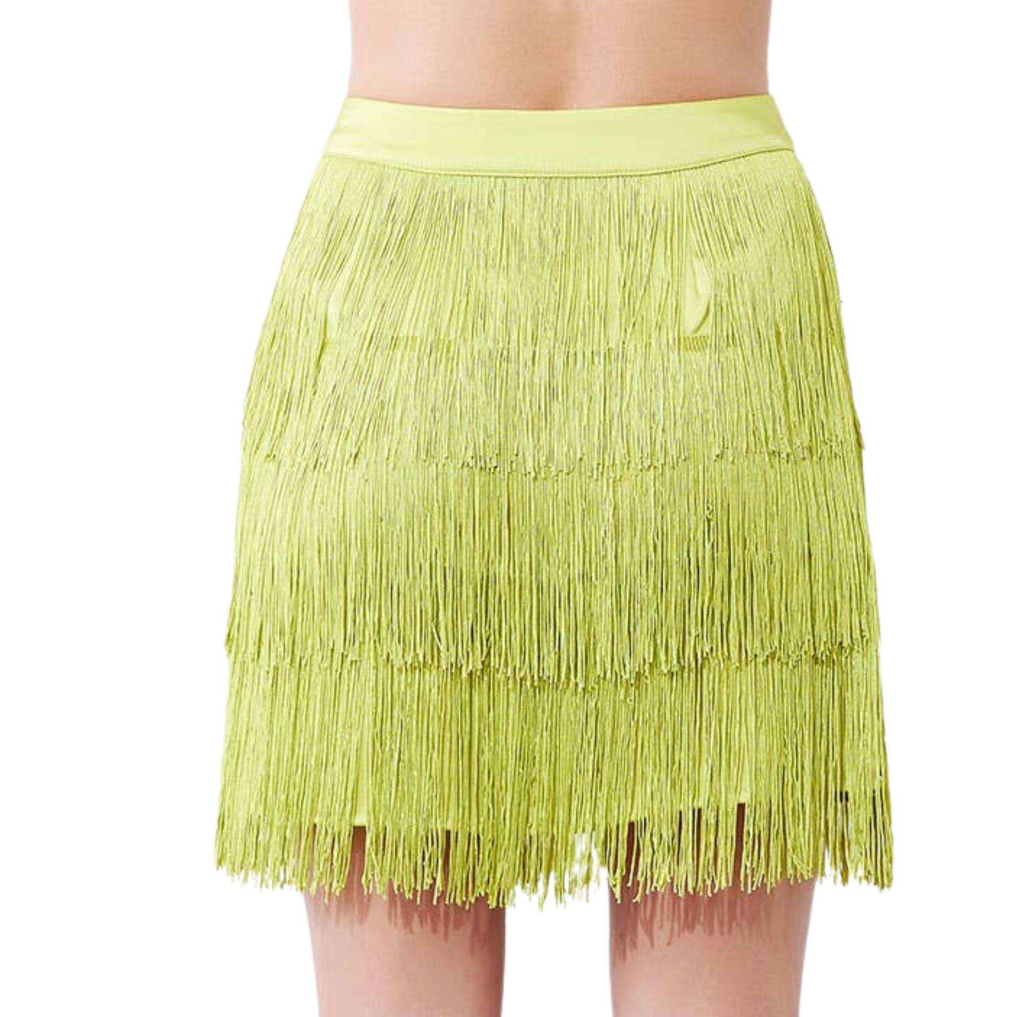 Stylish Tiered Fringe Satin Mini Skirt for Women | Trendy Party & Night Out Outfit | Perfect for Clubbing, Date Night & Special Occasions
