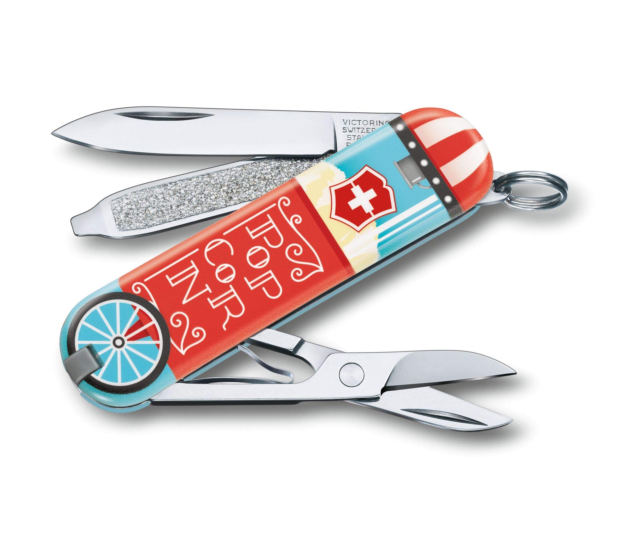 Victorinox Classic Let It Pop Knife 0.6223.L1910 - Compact Swiss Army Pocket Knife for Everyday Carry, Camping & Outdoor Adventures