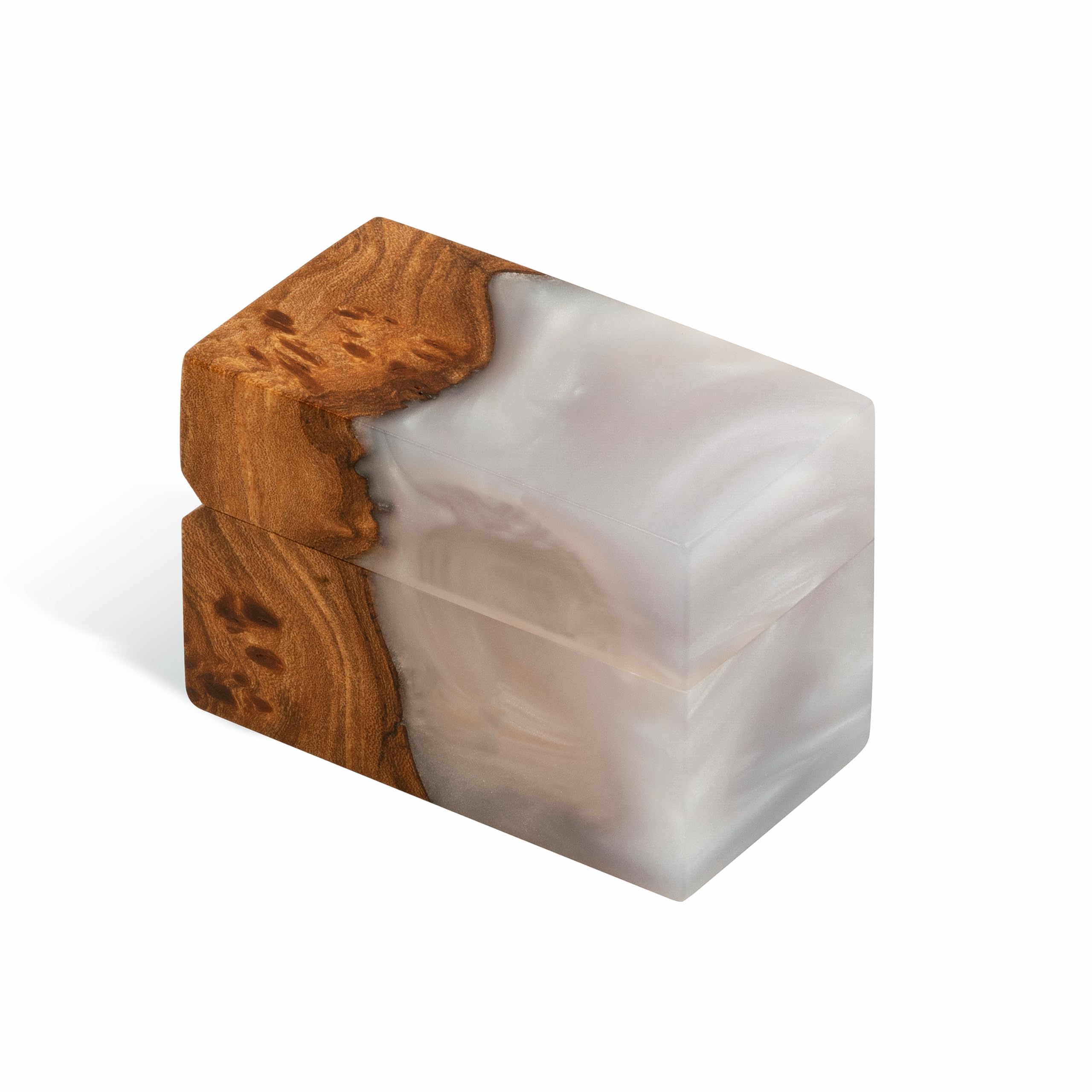 Exquisite Handcrafted Wooden Ring Box - Unique Engagement Ring Bearer Box for Wedding Proposals & Vows - Premium Ring Holder Display for Women & Men (Platinum Finish) - Perfect for Romantic Proposals, Wedding Ceremonies & Anniversary Gifts