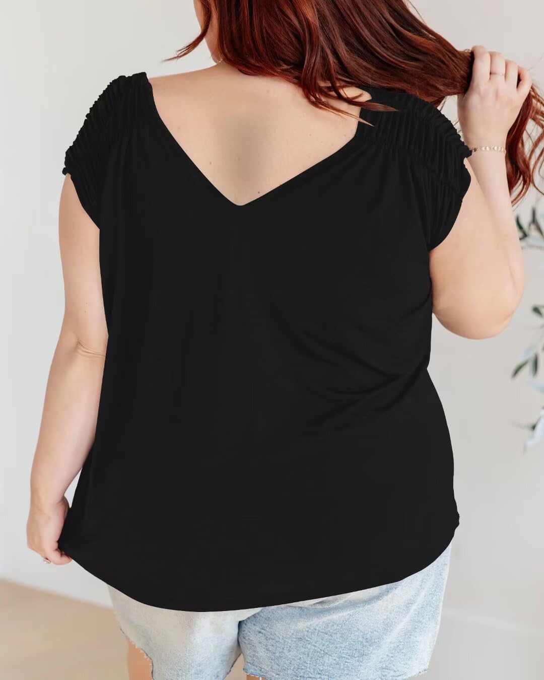 Bliwov Women's Cute Summer Short Sleeve T-Shirt - Casual V-Neck Loose Fit Flowy Top for Women | Trendy 2025 Fashion | Perfect for Beach Outings, Weekend Brunch & Summer Vacations
