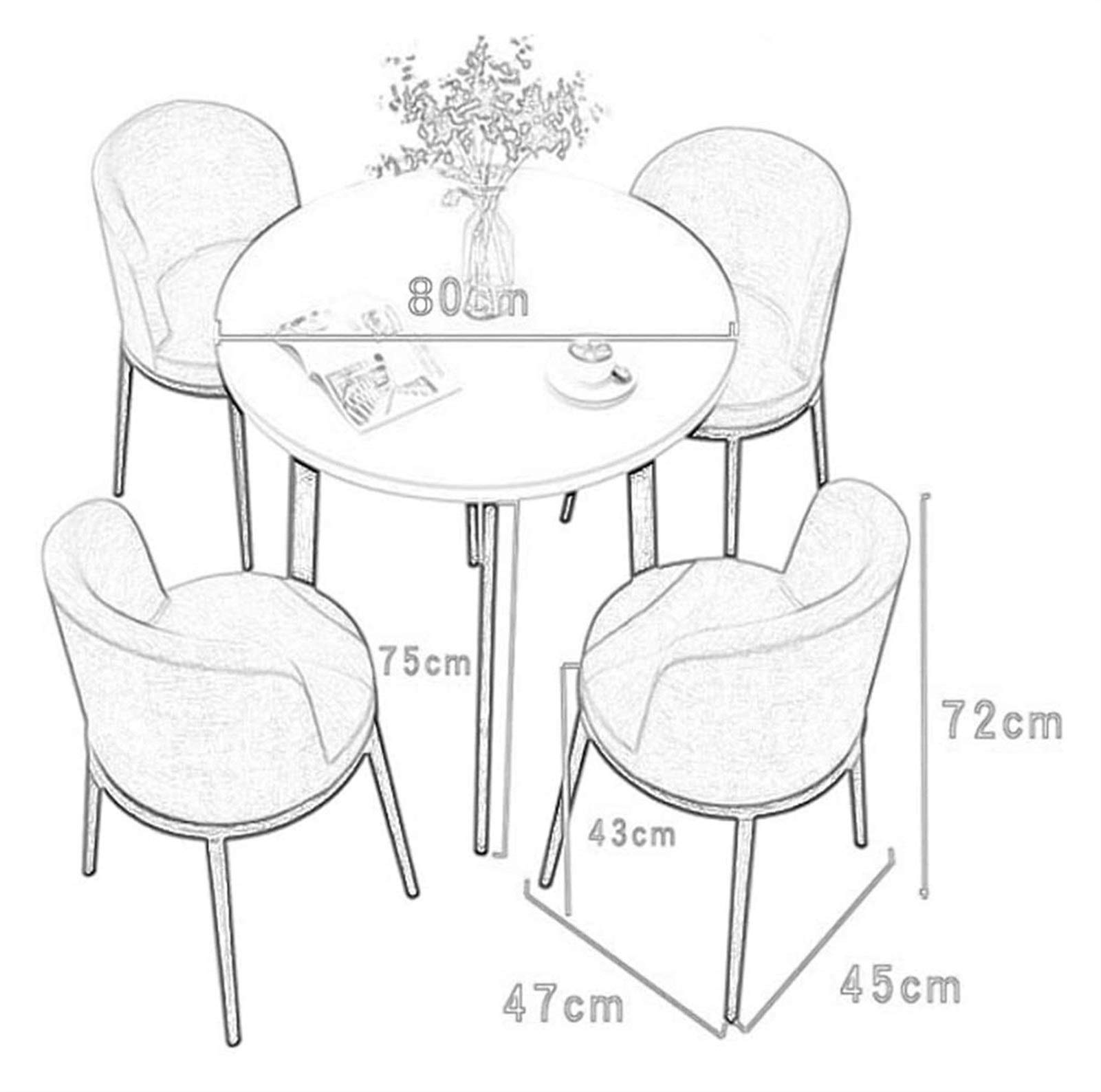 Modern Round Office Conference Table - Space-Saving Small Meeting Room Furniture Set with Chairs for Negotiations | Ideal for Office, Coffee Shop, Bar & Restaurant (Gray)