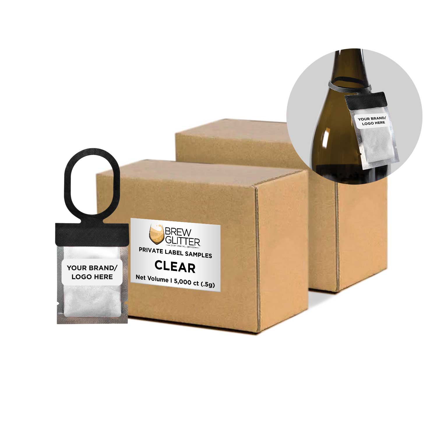 Clear Shimmer Brew Glitter® Necklace - Premium Private Label Jewelry for Women | Perfect for Parties, Weddings & Special Occasions
