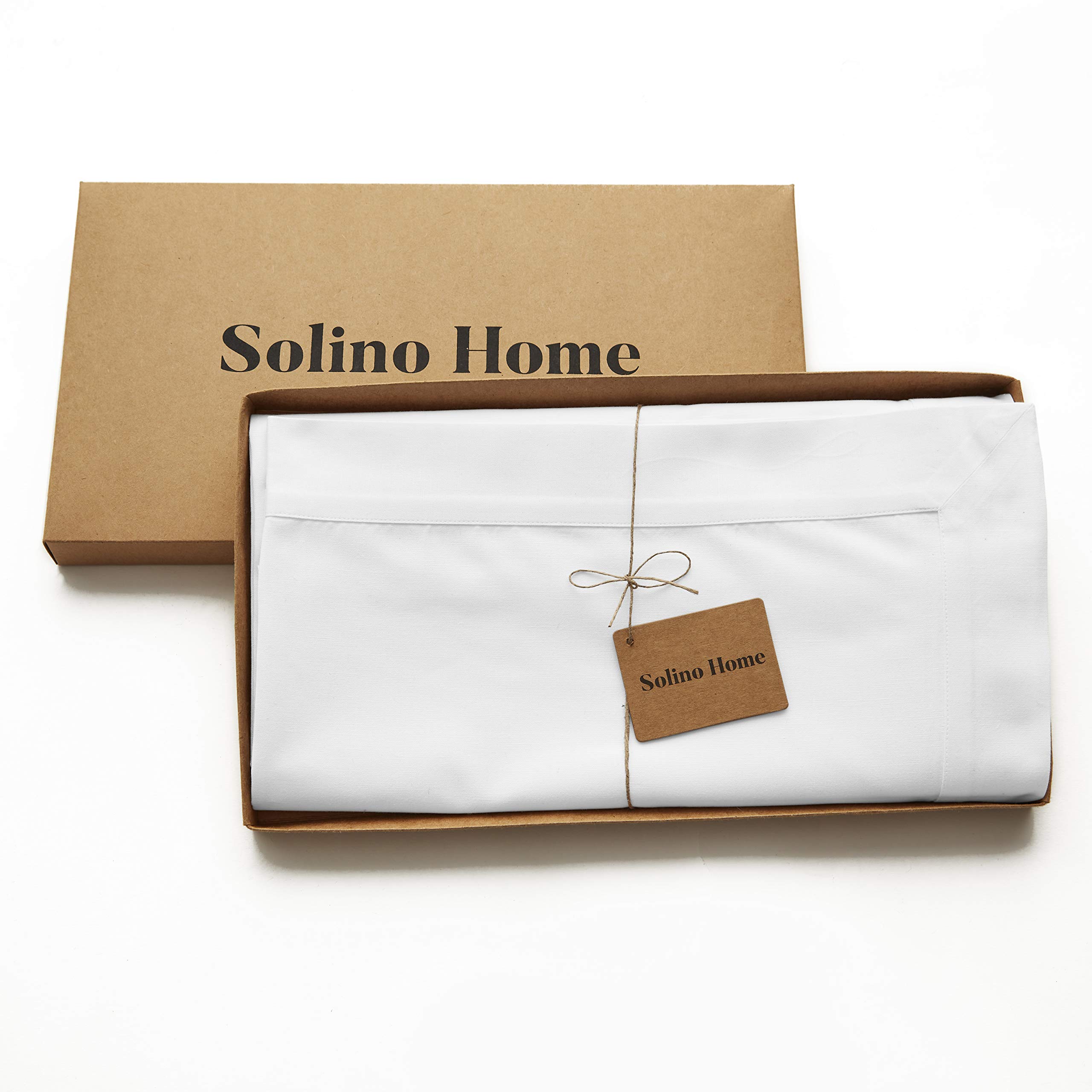 Premium Solino Home 60x104 Inch White Cotton Linen Tablecloth - Rectangle Table Cover for Weddings, Parties & Seasonal Decor (Spring, Easter, Mother's Day) - Machine Washable Dining Table Cloth for Everyday Use, Family Gatherings & Special Occasions