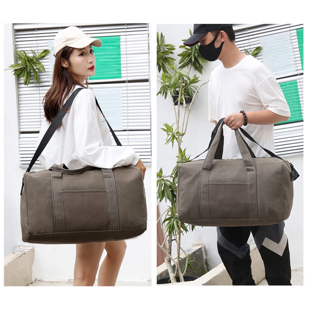 Durable Canvas Travel Duffel Bag - Large Capacity Gym Bag for Men & Women - Perfect for Outdoor Sports, Gym Workouts & Weekend Getaways