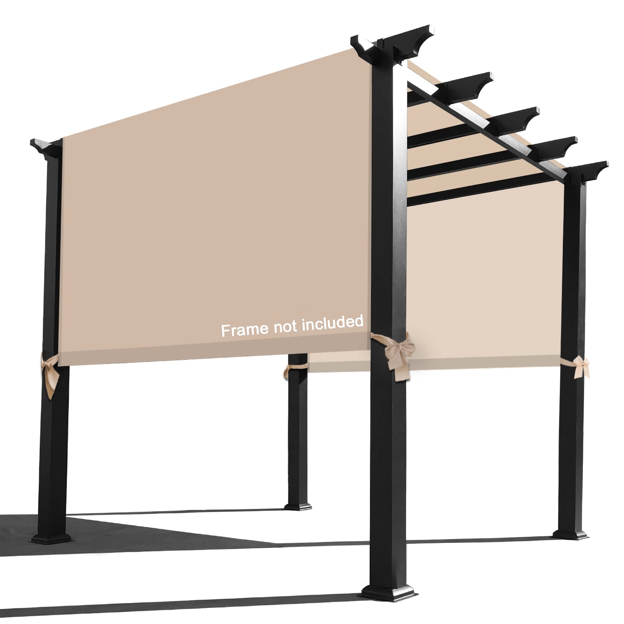 Alion Home 12' x 8' Beige Waterproof Pergola Cover - Universal Replacement Canopy for Outdoor Patio, Garden & Backyard (Weatherproof Sun Shade for Pergolas)