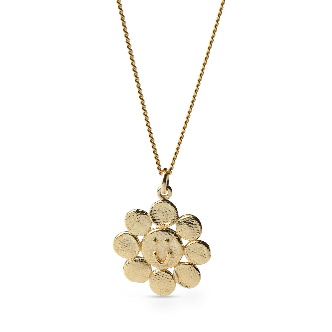 Happy Flower Pendant Necklace 45cm - 18K Gold Plated Elegant Jewelry for Women, Perfect for Parties, Weddings & Everyday Wear