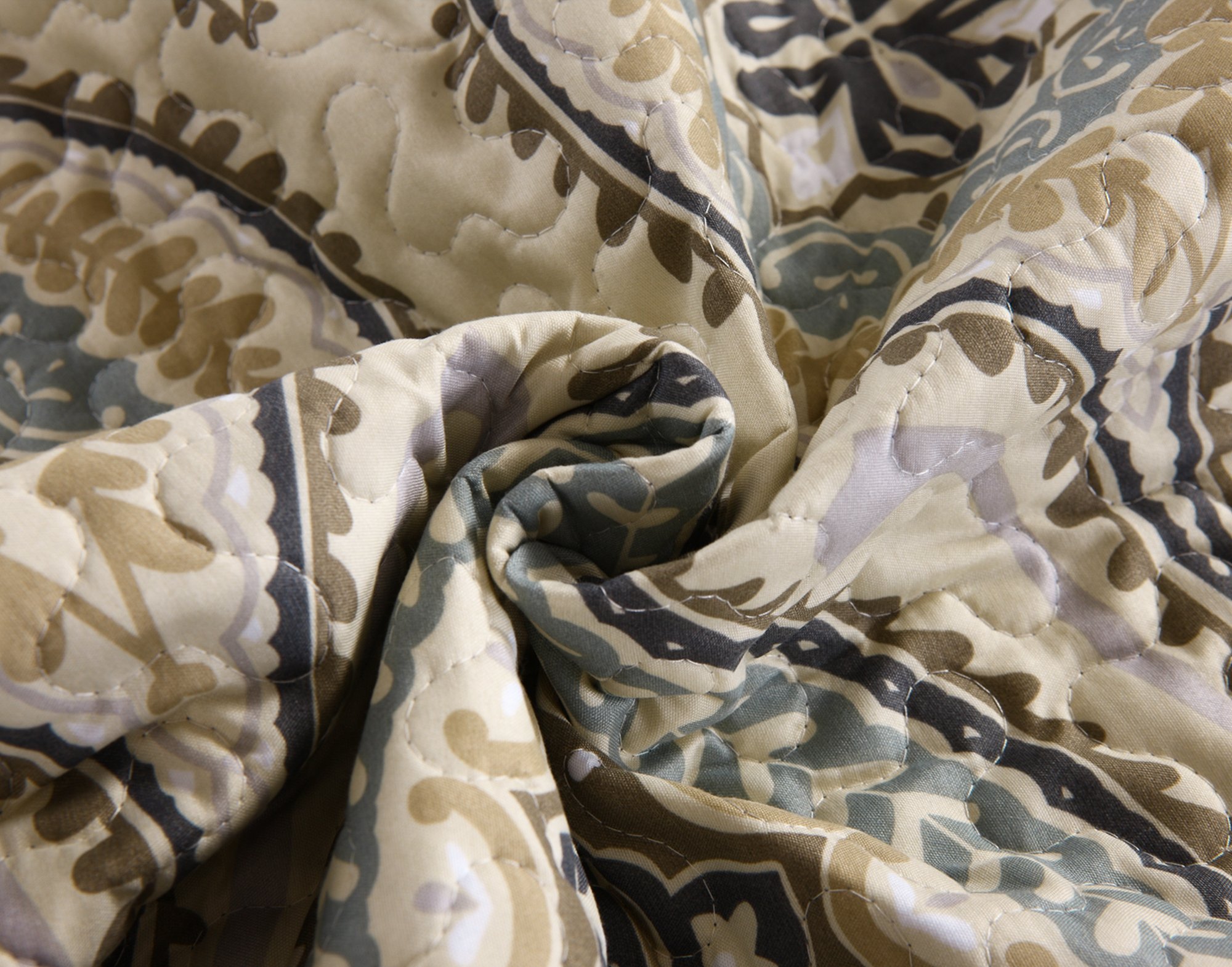 MarCielo 3-Piece Queen Size Quilted Bedspread Set - Lightweight Oversized Printed Quilt Coverlet & Throw Blanket in Dark Grey (Joni Design) | Perfect for Bedroom Decor, Guest Room, and Cozy Home Styling