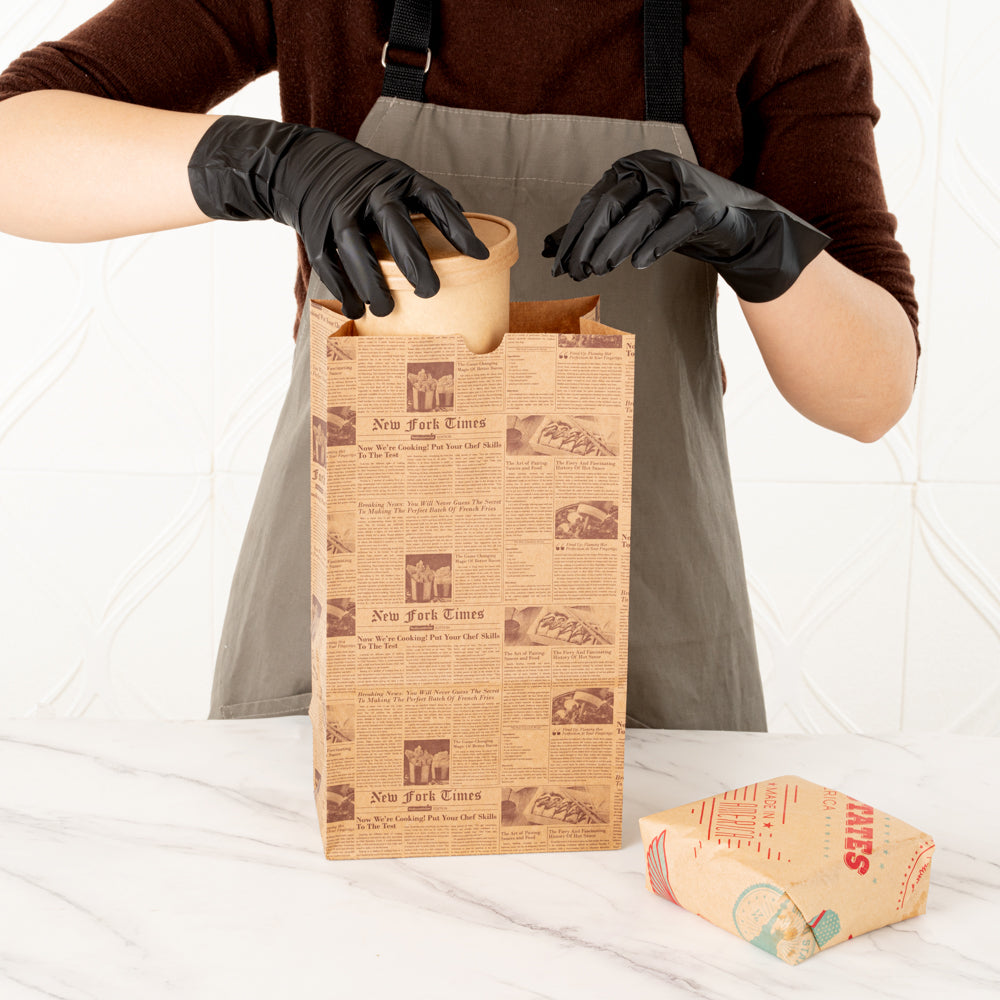 Eco-Friendly Kraft Paper Bags 12 lb, 7 x 4.25 x 12.5 Inches - 100 Count Box - Perfect for Grocery, Retail & Gift Packaging