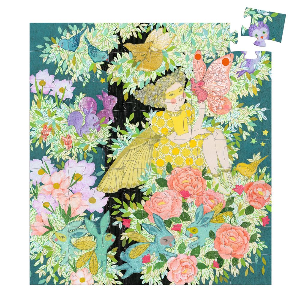 Djeco Flora's Tree 54-Piece Puzzle | Educational Wooden Jigsaw for Kids Ages 5+ | Perfect Birthday Gift for 5-Year-Old Girls | Fun Indoor Activity & Classroom Learning Tool