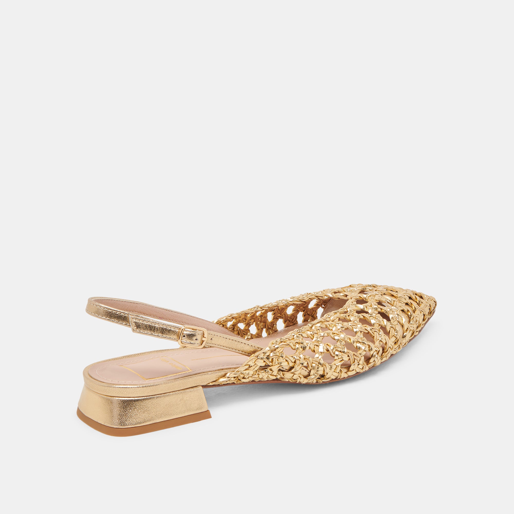 CYNDI Women's Gold Woven Flat Shoes - Comfortable & Stylish Ballet Flats for Work, Office, and Casual Wear