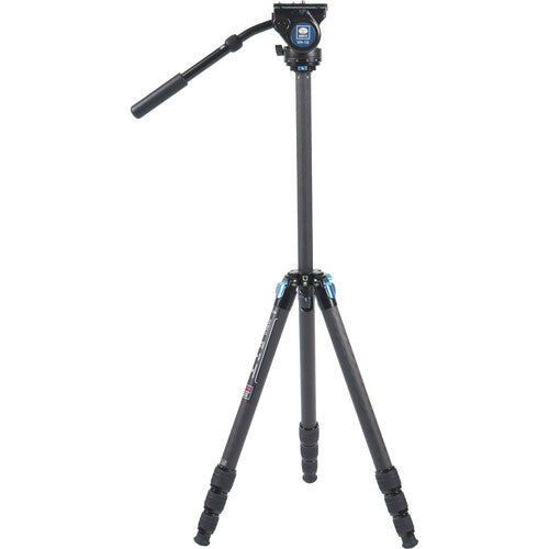 SIRUI ST 224 Quick Release Carbon Fiber Tripod with VH 10 Video Head - Lightweight Professional Camera Tripod for DSLR, Mirrorless, Video Cameras - Perfect for Travel, Vlogging, Photography & Filmmaking