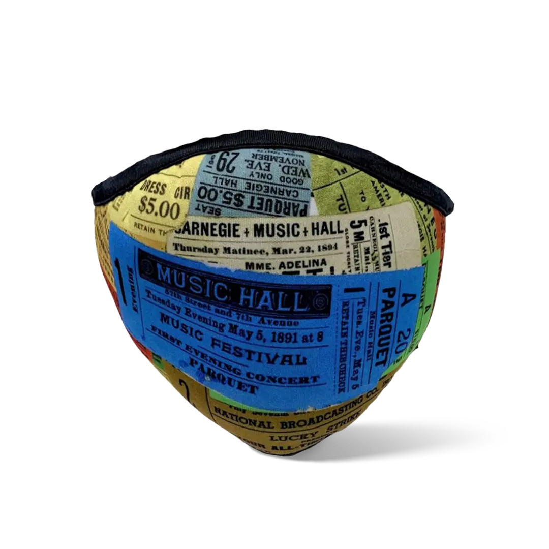 Vintage Cotton Face Mask with Historical Ticket Print - Reusable & Breathable for Daily Use, Travel, and Costume Events
