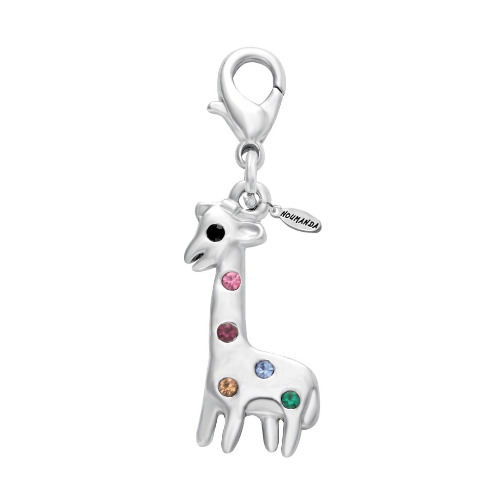 Adorable Tiny Giraffe Charm with Lobster Clasp - Jewelry & Keychain Gift