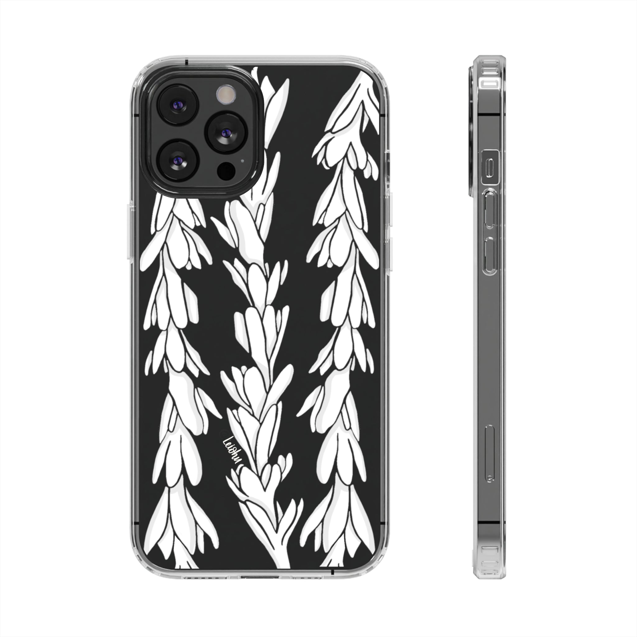 Premium Tuberose Lei Clear Phone Case - Shatterproof & Slim Design for iPhone & Samsung | Perfect for Hawaiian Luau, Beach Parties & Tropical Vacations