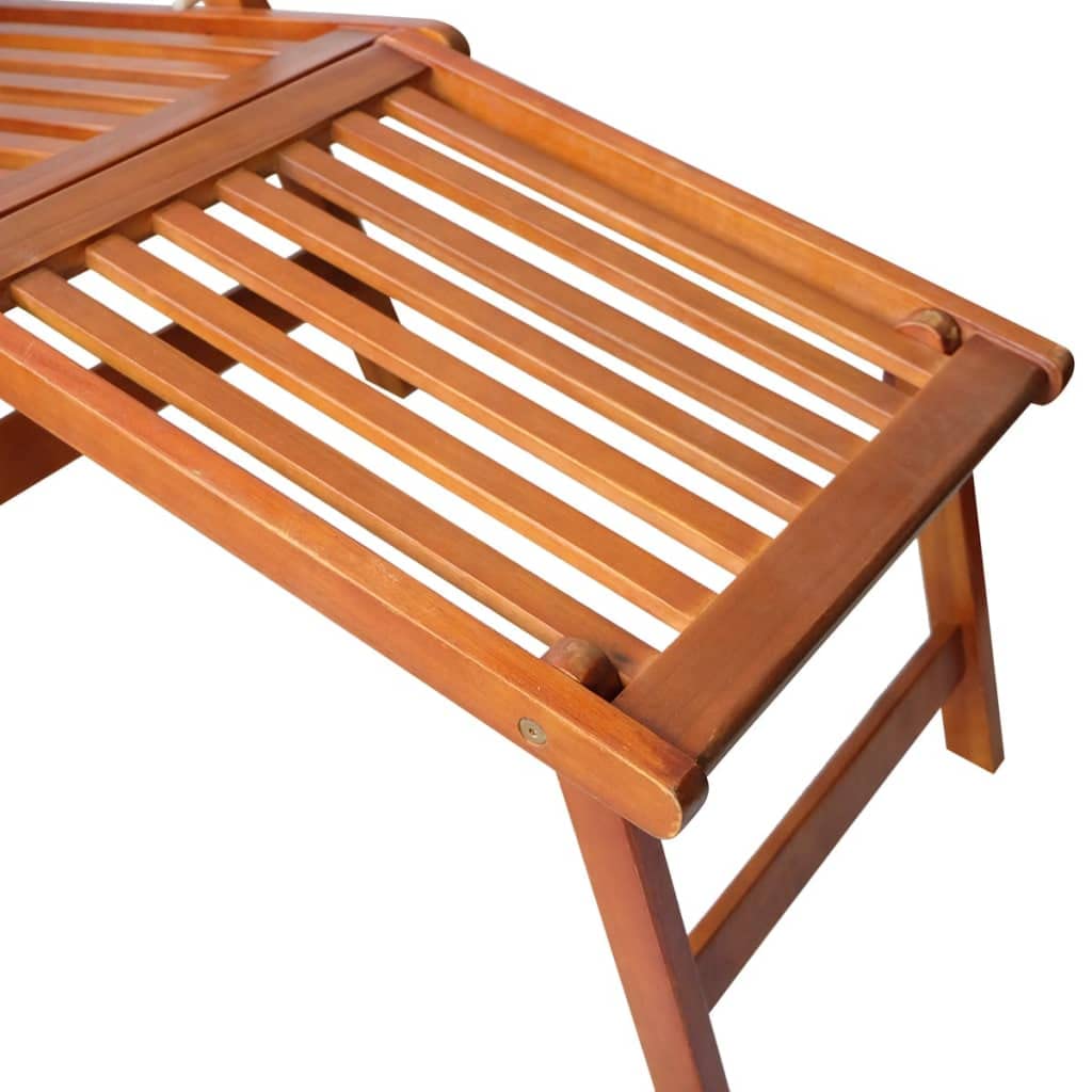 Premium Acacia Wood Patio Deck Chair with Adjustable Footrest - Outdoor Lounge Chair for Garden, Poolside, and Backyard Relaxation
