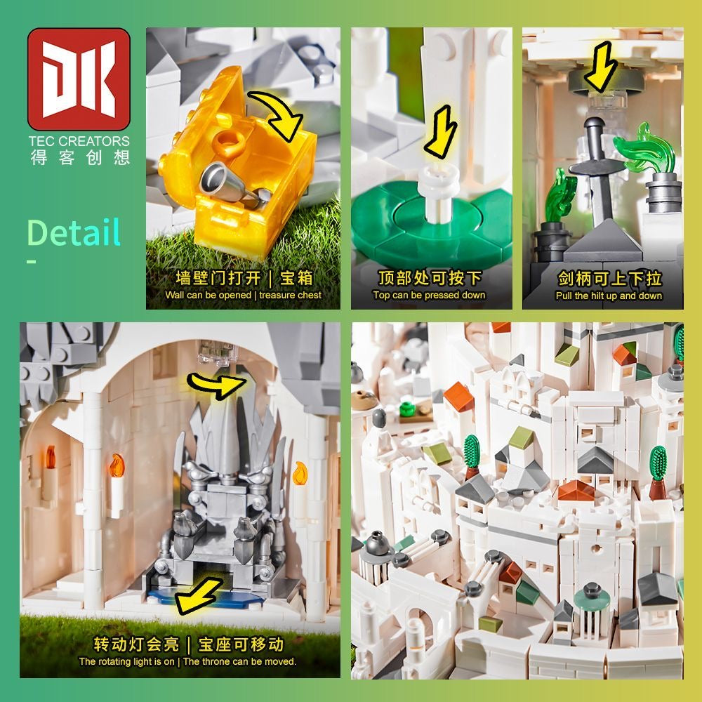 DK 7072 Minas Tirith Lord of The Rings Building Blocks Set - Collectible Medieval Castle Model Kit for Adults & Teens - Perfect for LOTR Fans, Home Decor & Gift Giving
