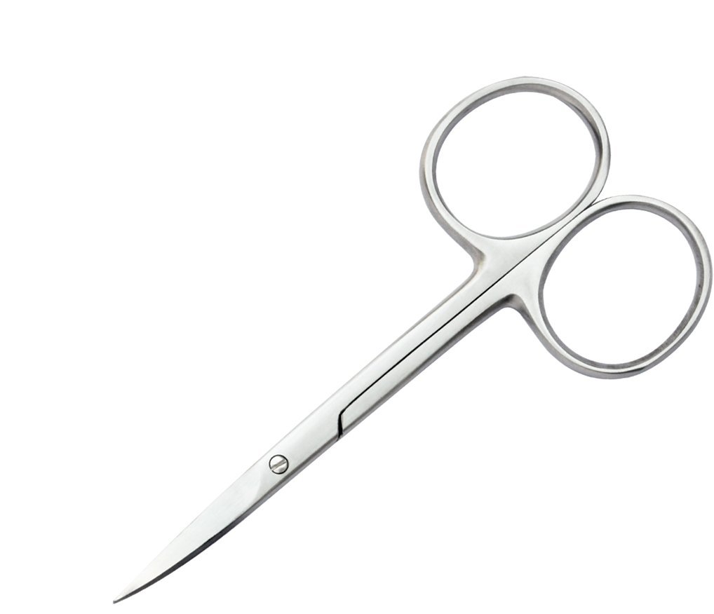 AARAM 4 Inch Stainless Steel Cuticle Scissors - Professional Surgical Safety Nail Scissors for Manicure, Pedicure & Grooming - Perfect for Salon, Home & Travel Use