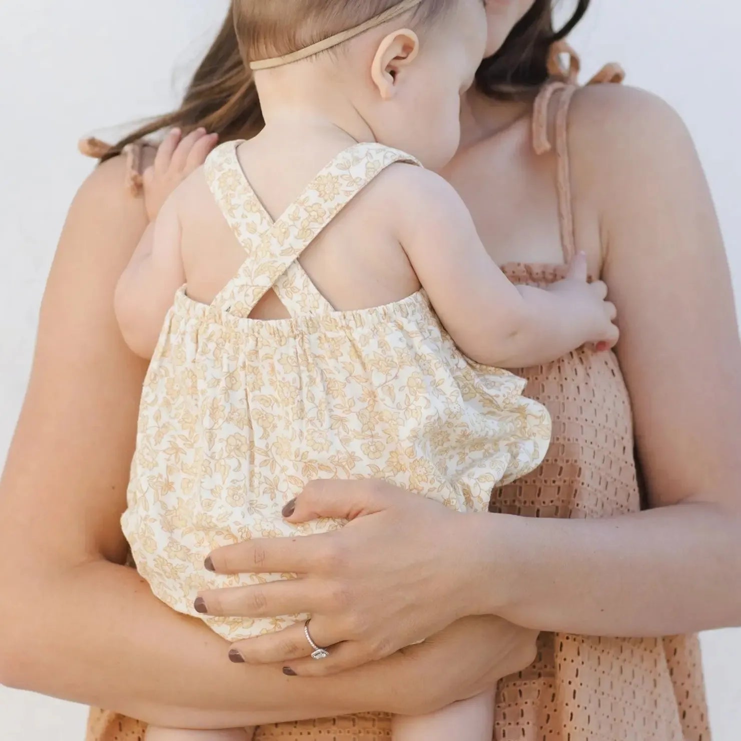 Quincy Mae Organic Ruffled Bubble Romper - Yellow Dahlia | Soft Baby Outfit for Playdates & Photo Shoots | Eco-Friendly Cotton Infant Clothes