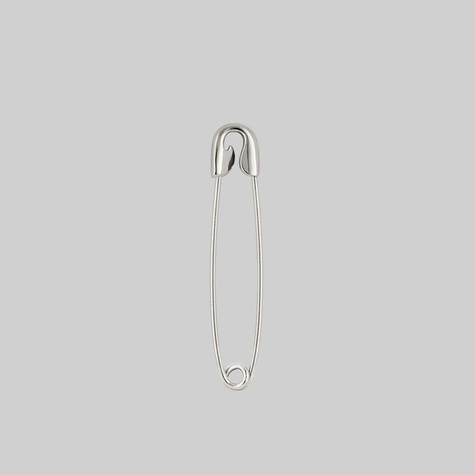 SOLENE Safety Pin Single Earring - Sterling Silver Punk Jewelry for Women | Edgy Ear Cuff for Cartilage, Helix Piercing & Alternative Fashion