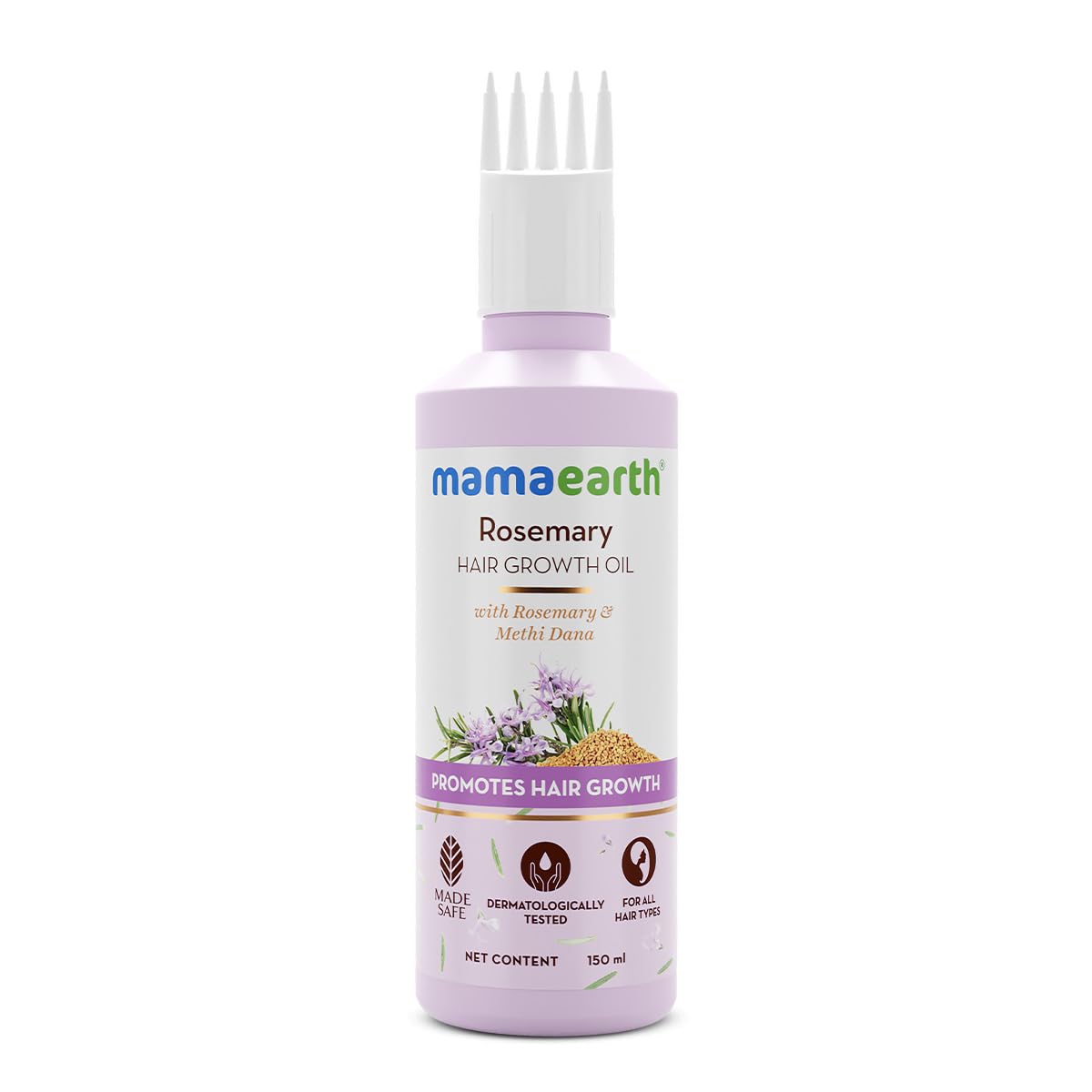 Mamaearth Rosemary & Fenugreek Hair Growth Oil - 150ml | Promotes Hair Growth, Reduces Hair Fall & Strengthens Hair | Natural Solution for Thinning Hair & Scalp Care | Perfect for Daily Hair Care Routine & Styling Prep