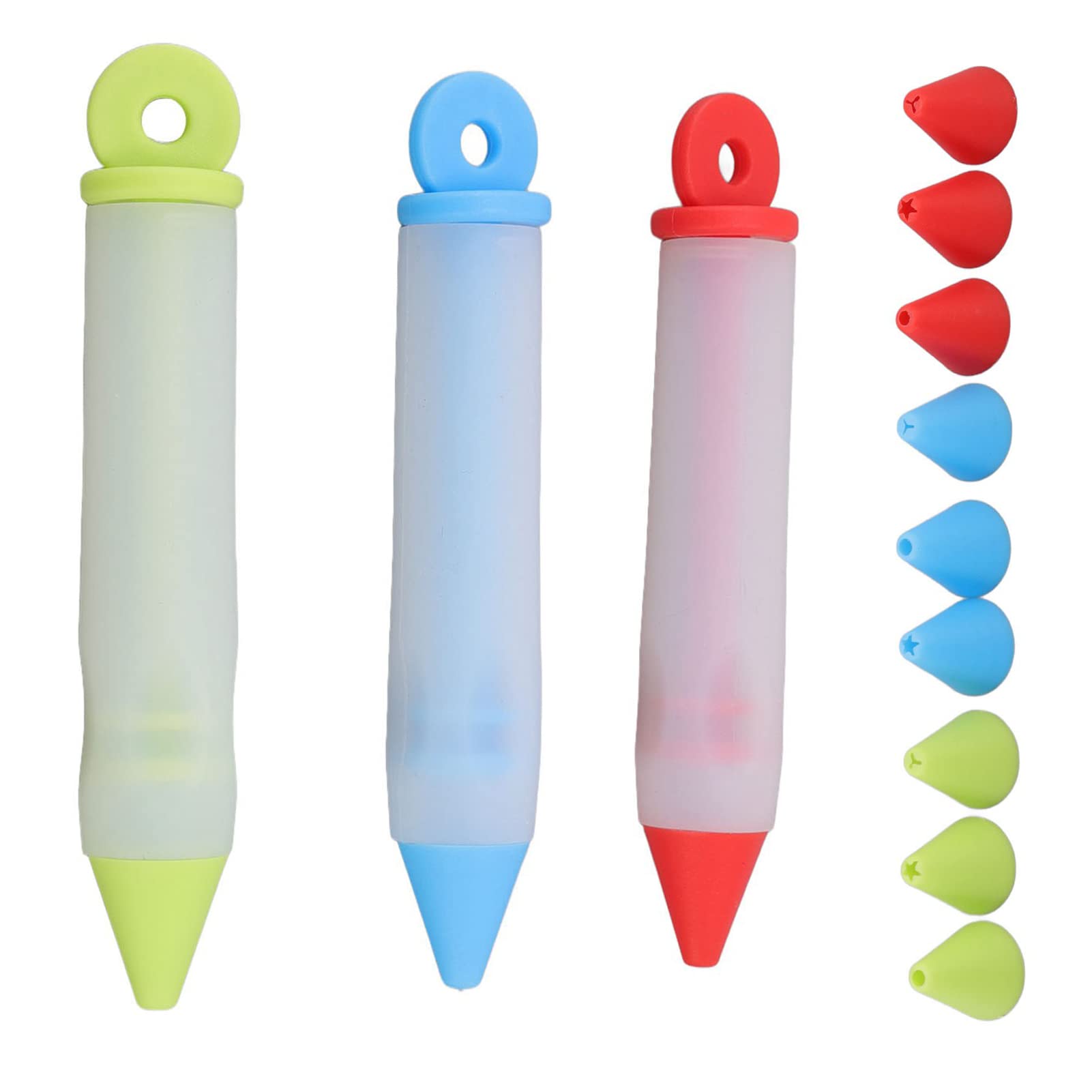 3 Pcs Silicone Cake Decorating Pens - Food Safe Icing Piping Tips Nozzles for Writing on Cakes, Cookies & Fondant - Perfect for DIY Pastry, Birthday Cakes & Wedding Cake Decoration