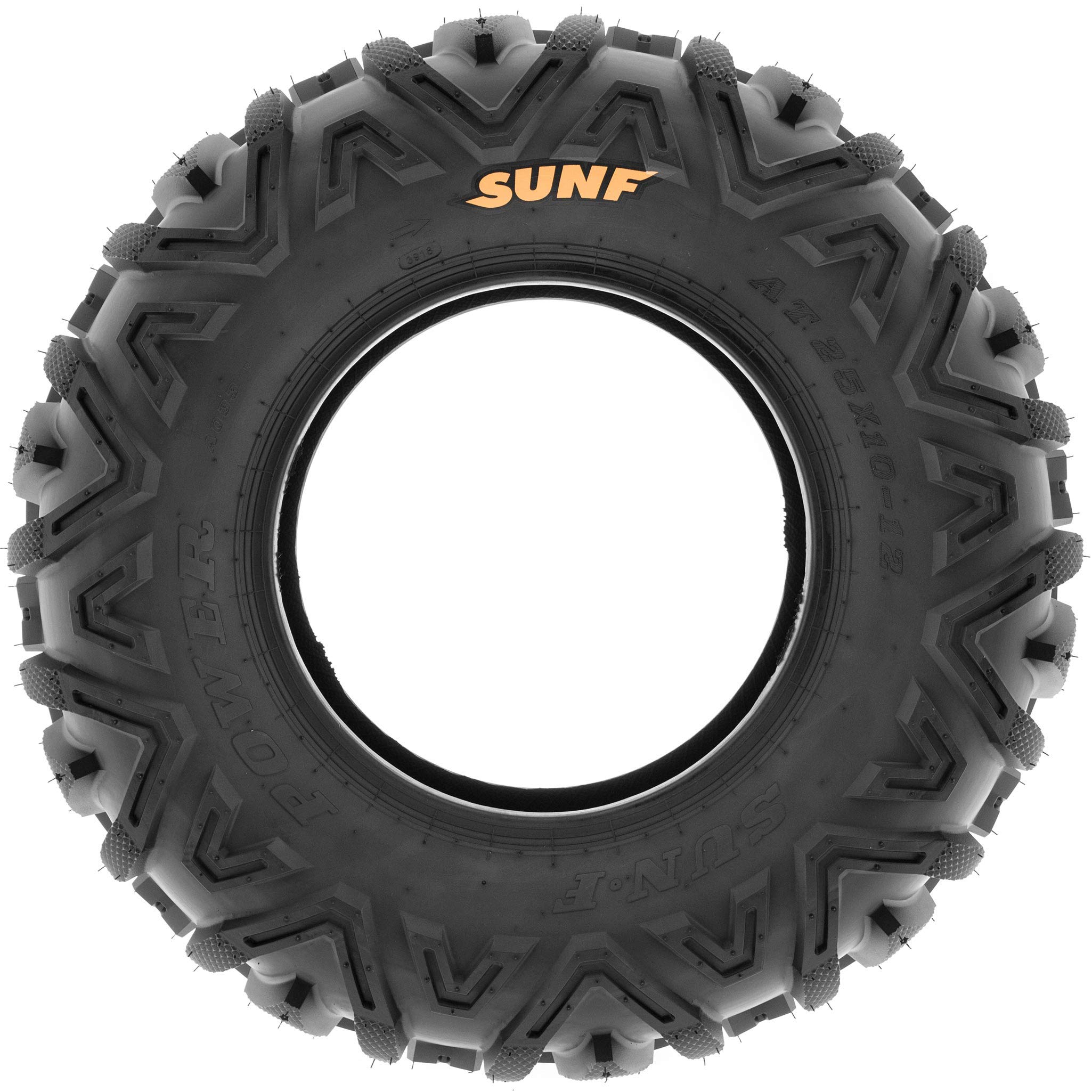 Set of 4 SunF Power.I ATV/UTV All-Terrain Tires 25x8-12 Front & 25x10-12 Rear - 6 PR Tubeless A033 Tires for Off-Road, Mud, Sand & Trail Riding - Perfect for ATV, UTV, Side by Side & 4-Wheeler Vehicles