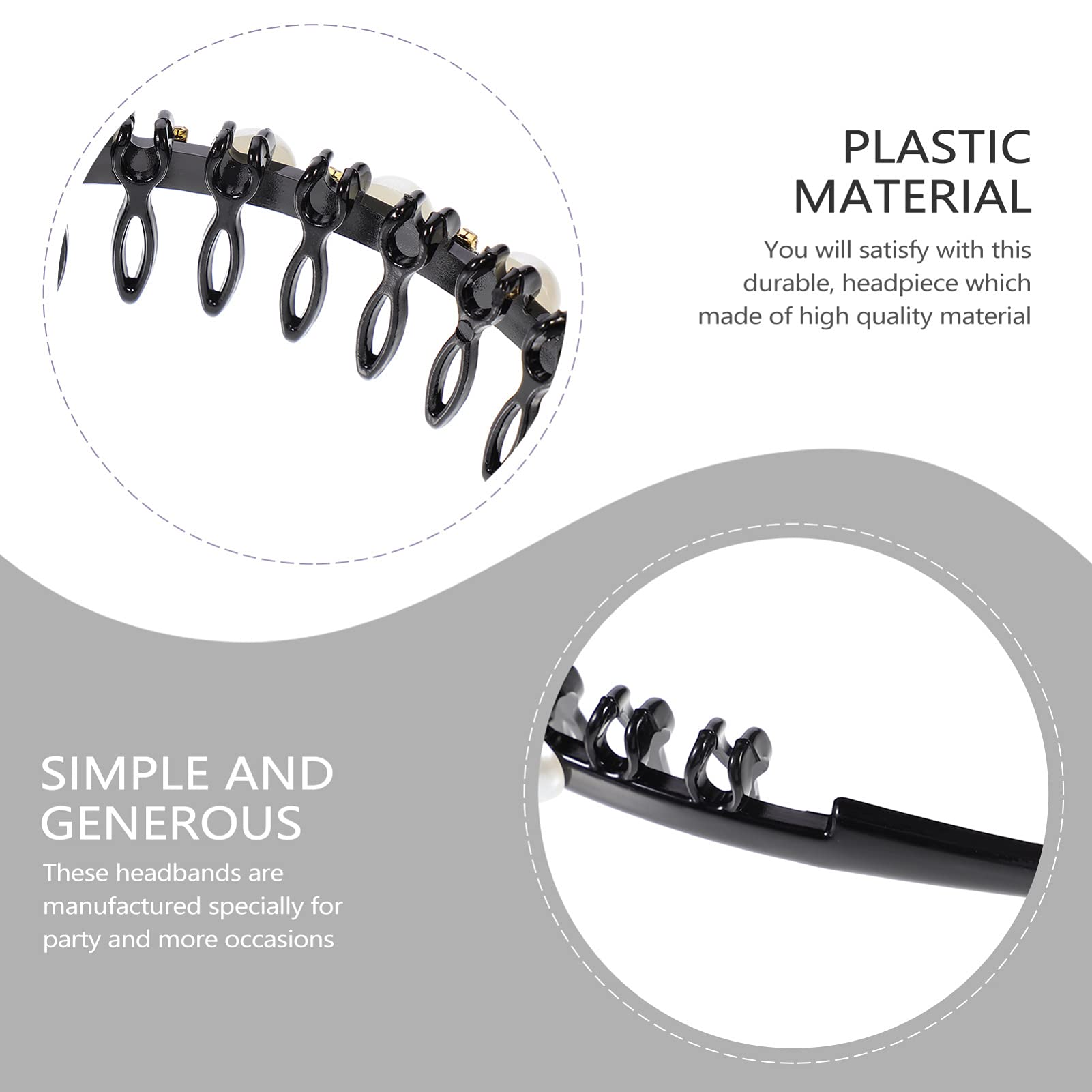 Beaupretty Pearl Headband Wide Comb Hairband - Elegant Pearls Hair Hoop with Teeth Comb for Women & Girls | Perfect Summer Hair Accessories for Weddings, Parties & Everyday Wear