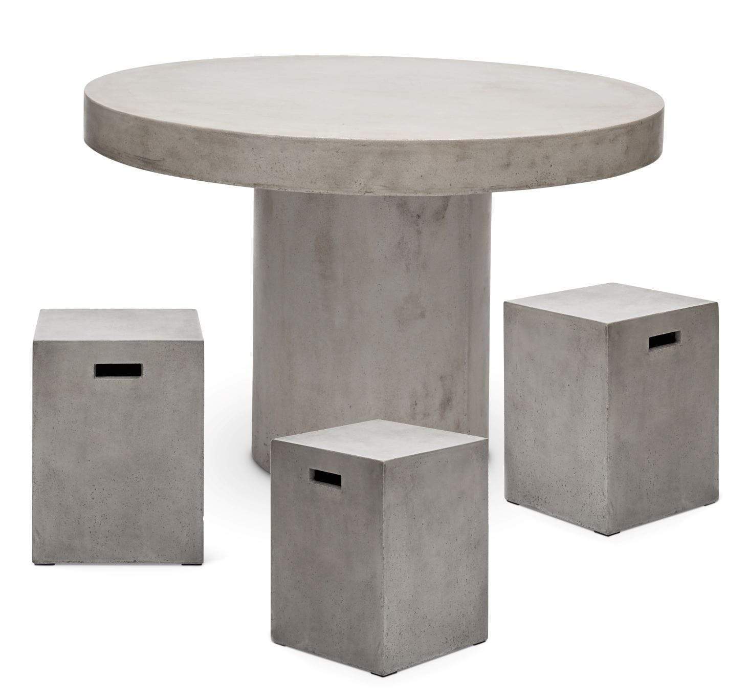 Circa Outdoor Concrete Dining Table - Heavy Duty Weatherproof Patio Table for Garden, Backyard, Poolside - Modern Outdoor Furniture for Dining & Entertaining