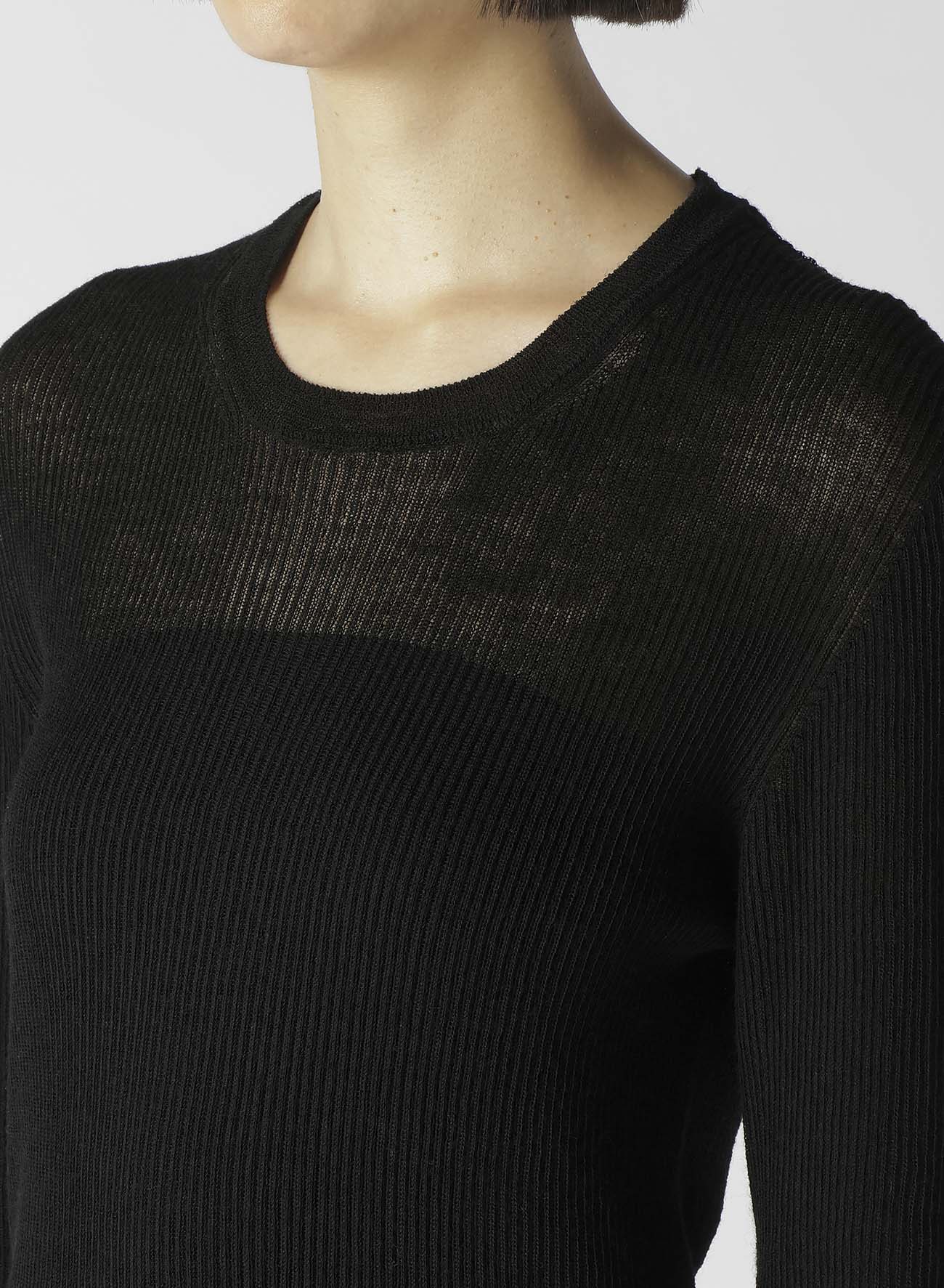 12G2P Rib Round Neck Long Sleeve Pullover Sweater for Women - Cozy Winter Knitwear for Casual Outfits & Layering