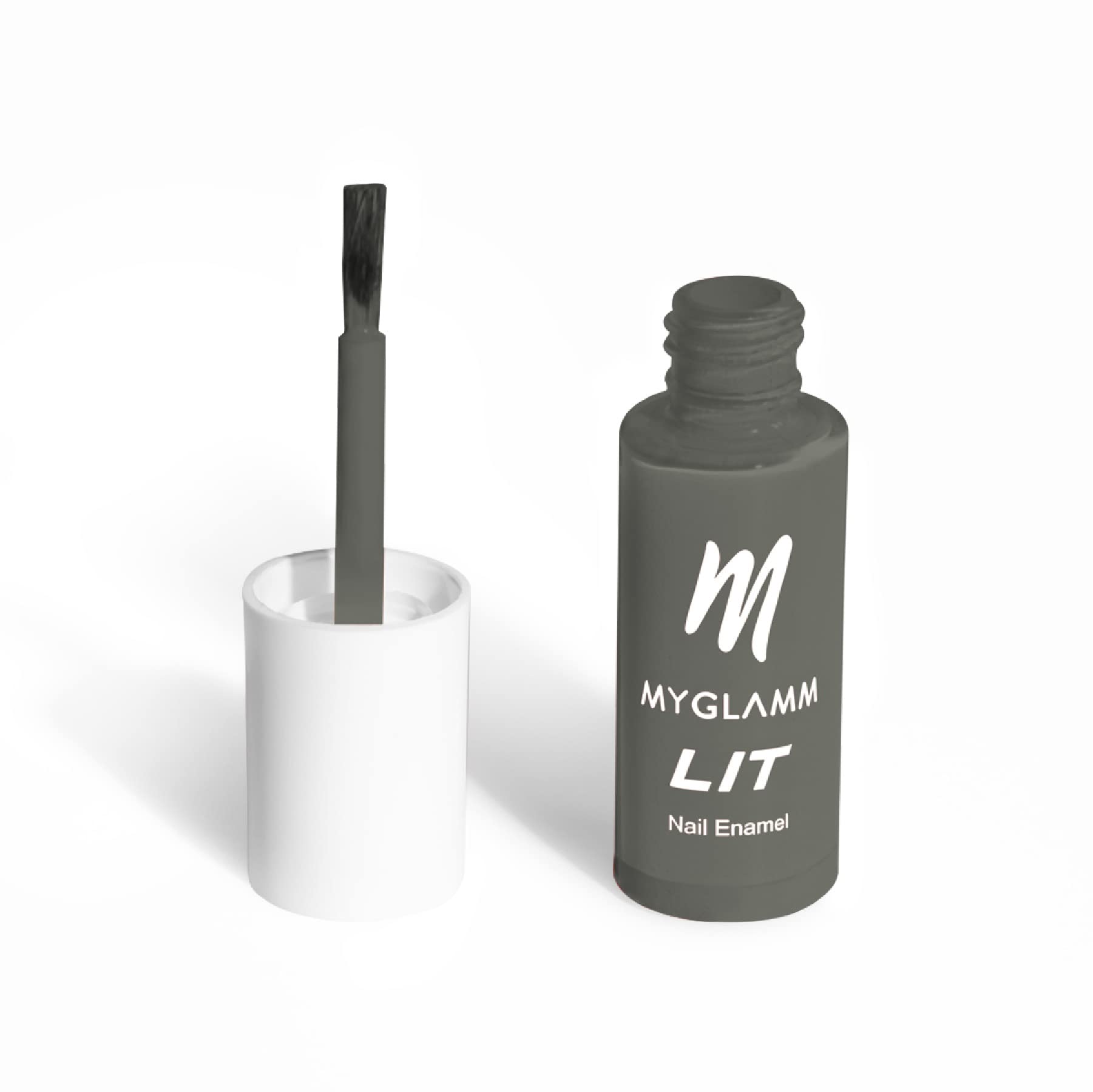 MyGlamm LIT Long Lasting Nail Polish - Grounded (Elegant Gray) 7ml | Chip Resistant, Glossy Finish Nail Enamel | Perfect for Office, Parties & Special Occasions