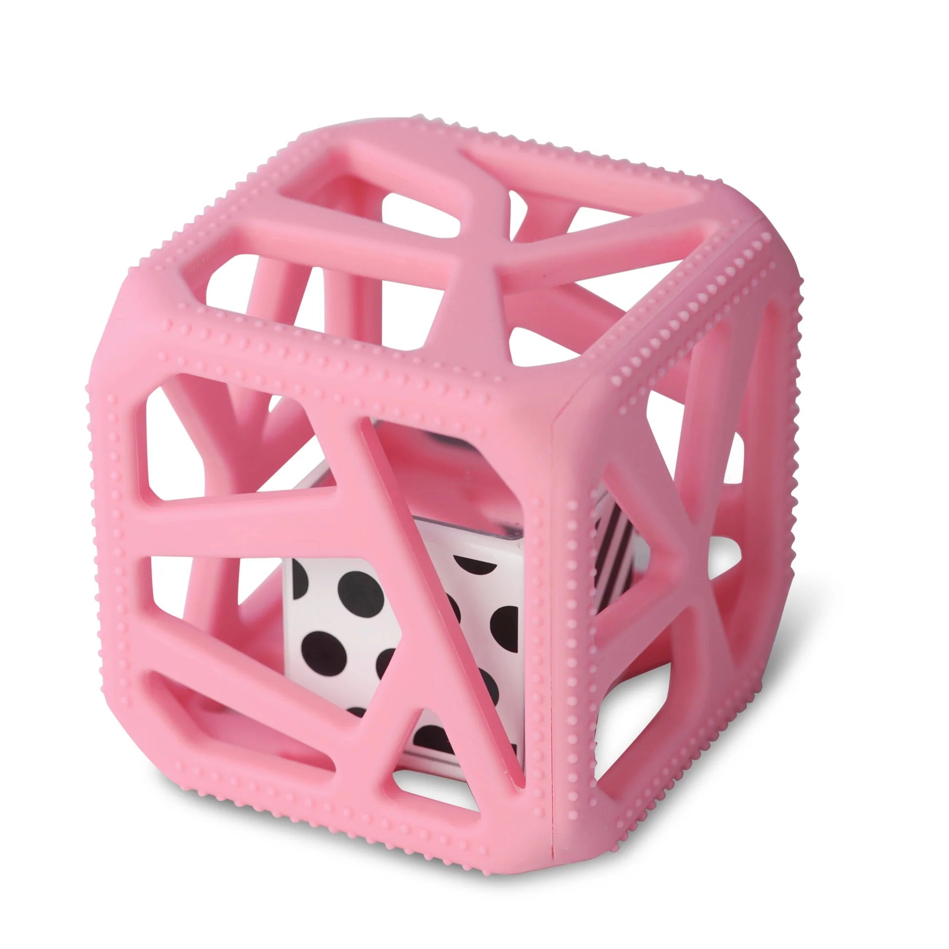 Chew Cube for Kids - Pink Sensory Chew Toy for Anxiety Relief, Autism & Teething - BPA-Free & Durable Silicone Teether for Babies & Toddlers - Perfect for Home, School & Travel Use