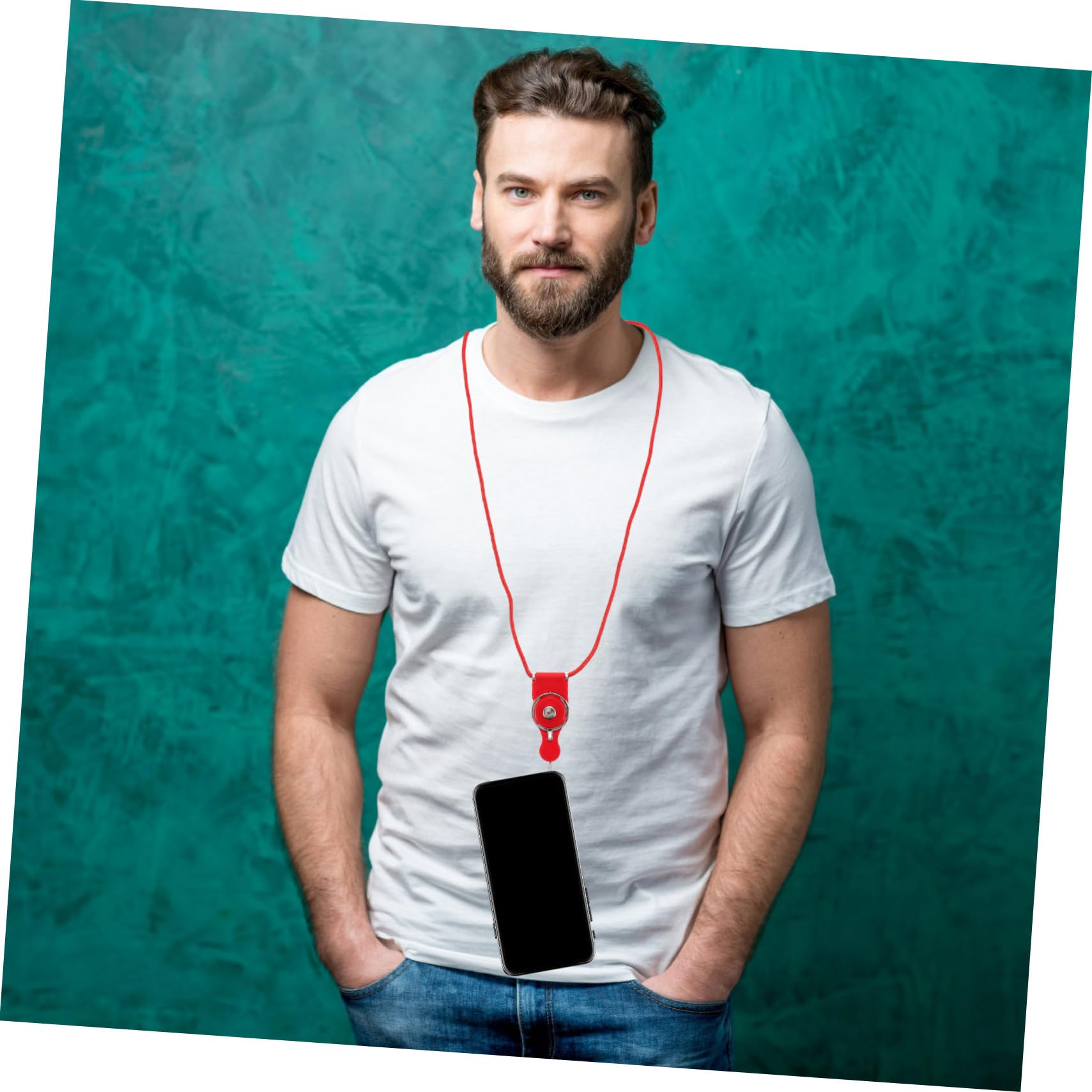 5pcs Mesh Lanyard with Memo Holder - Adjustable Phone Neck Strap ID Badge Holder for Work, School & Events - Stylish Cell Phone Jewelry Rope for iPhone Android Smartphones