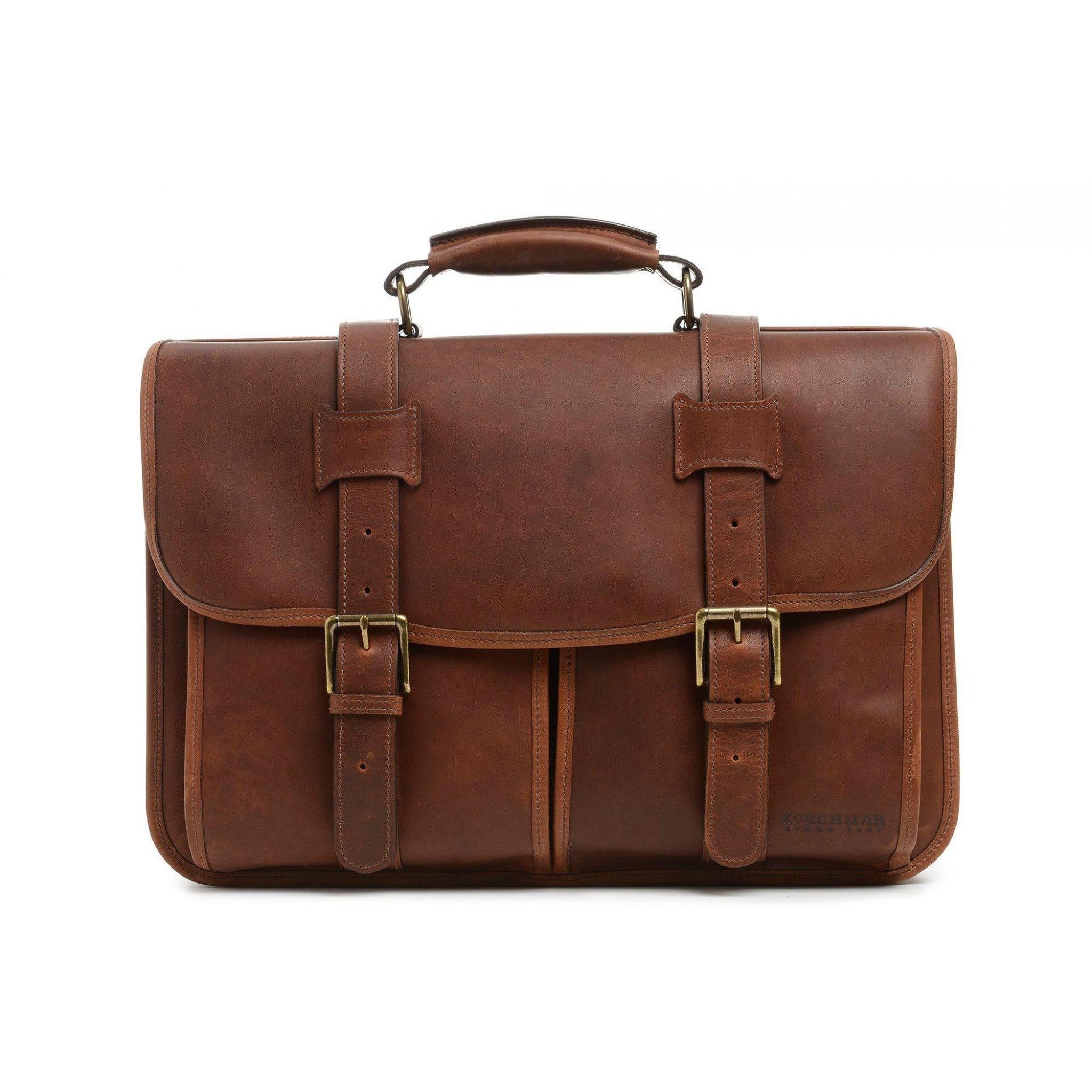 Premium Garfield Leather Laptop Messenger Bag for Men & Women - Durable Business Briefcase for Work, Travel & College - Fits 15.6 Inch Laptop & Accessories