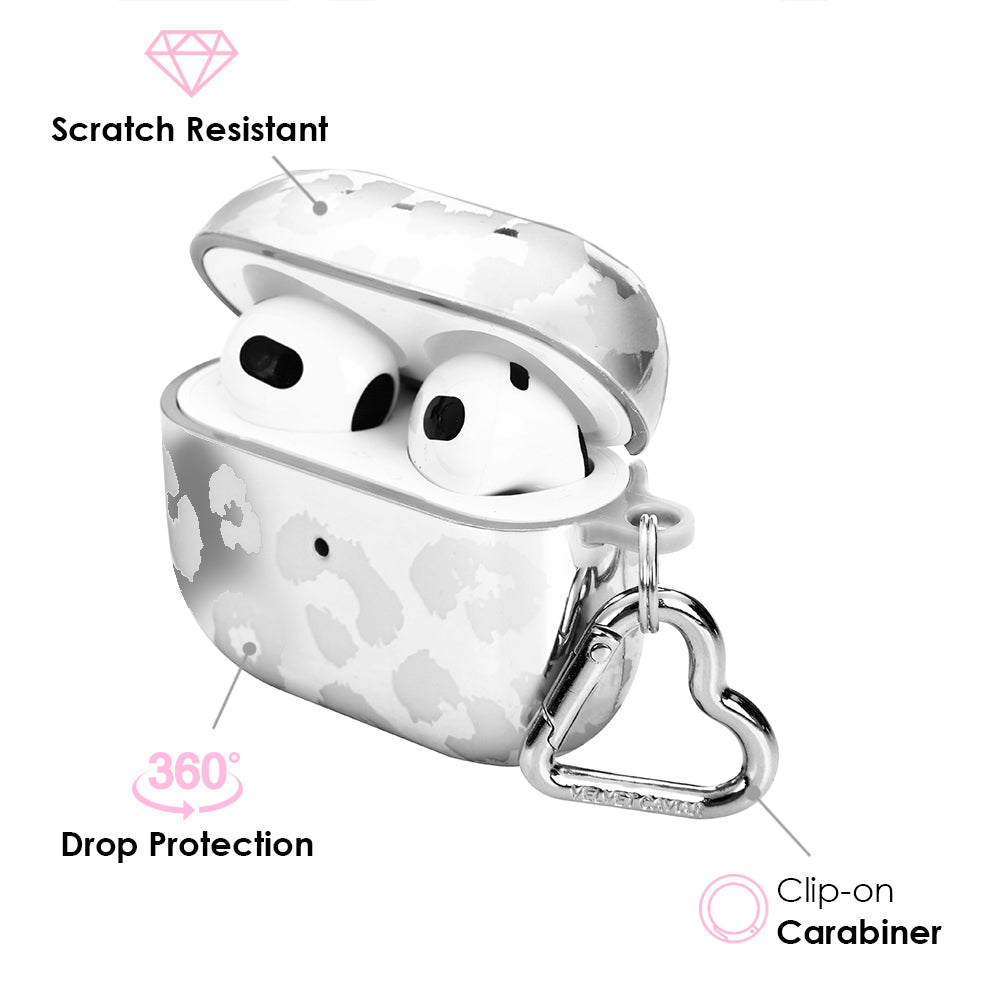 Stylish Chrome Leopard Print AirPods Case - Protective Cover for AirPods 1/2/3 & Pro - Trendy Accessory for Gym, Travel & Everyday Use