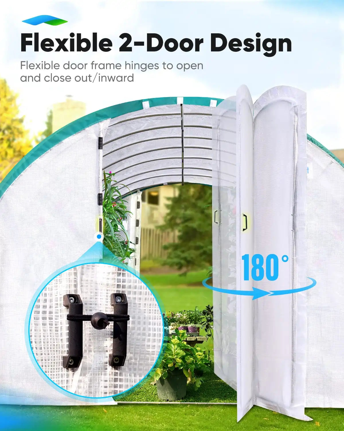 20' x 10' x 6.6' Large Walk-in Greenhouse with Upgraded Frame - Durable Outdoor Plant Growing Tent for Vegetables, Flowers & Herbs - Perfect for Backyard Gardening & Year-Round Planting