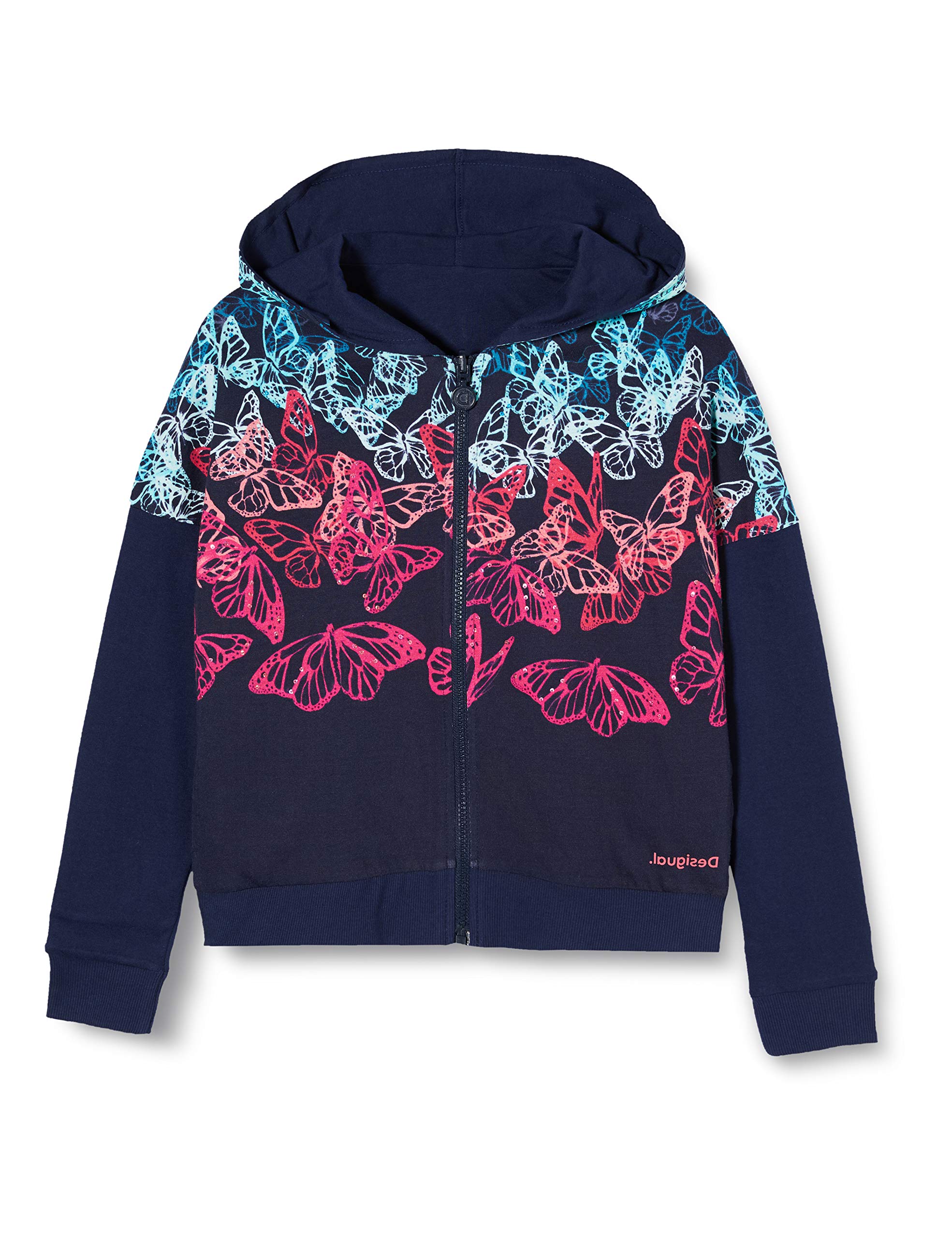 Desigual Girls' Sweat Jacket - Soft Fleece Lined Hoodie with Pockets for School & Outdoor Play | Trendy Casual Wear for Teens & Kids