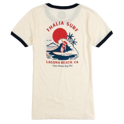 Thalia Surf Women's Bottoms Up Ringer Tee - Stylish & Comfortable Surfing & Beachwear for Casual Outings