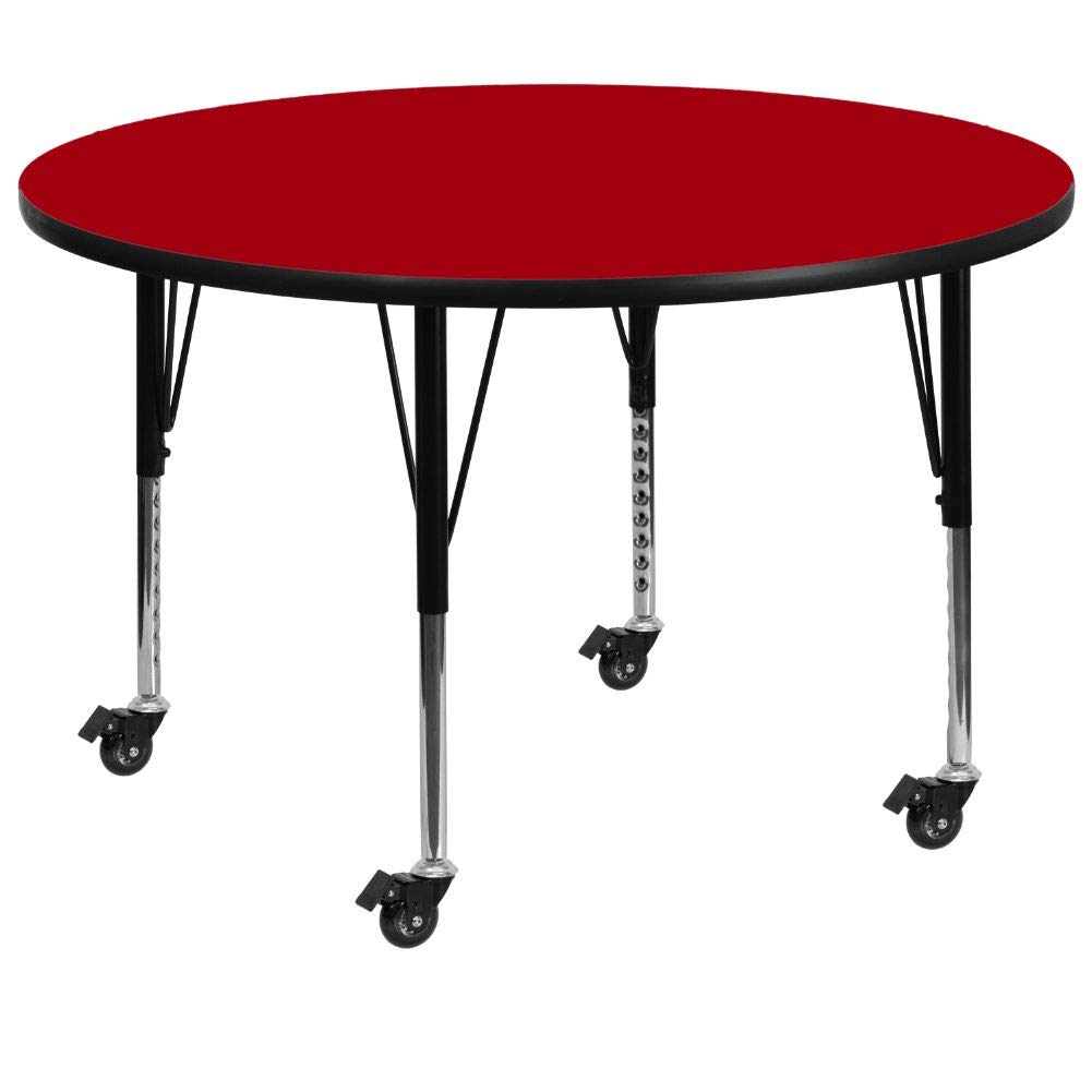 Flash Furniture 48-Inch Round Red Activity Table - Kids Play Table, Classroom, Daycare, and Home Use