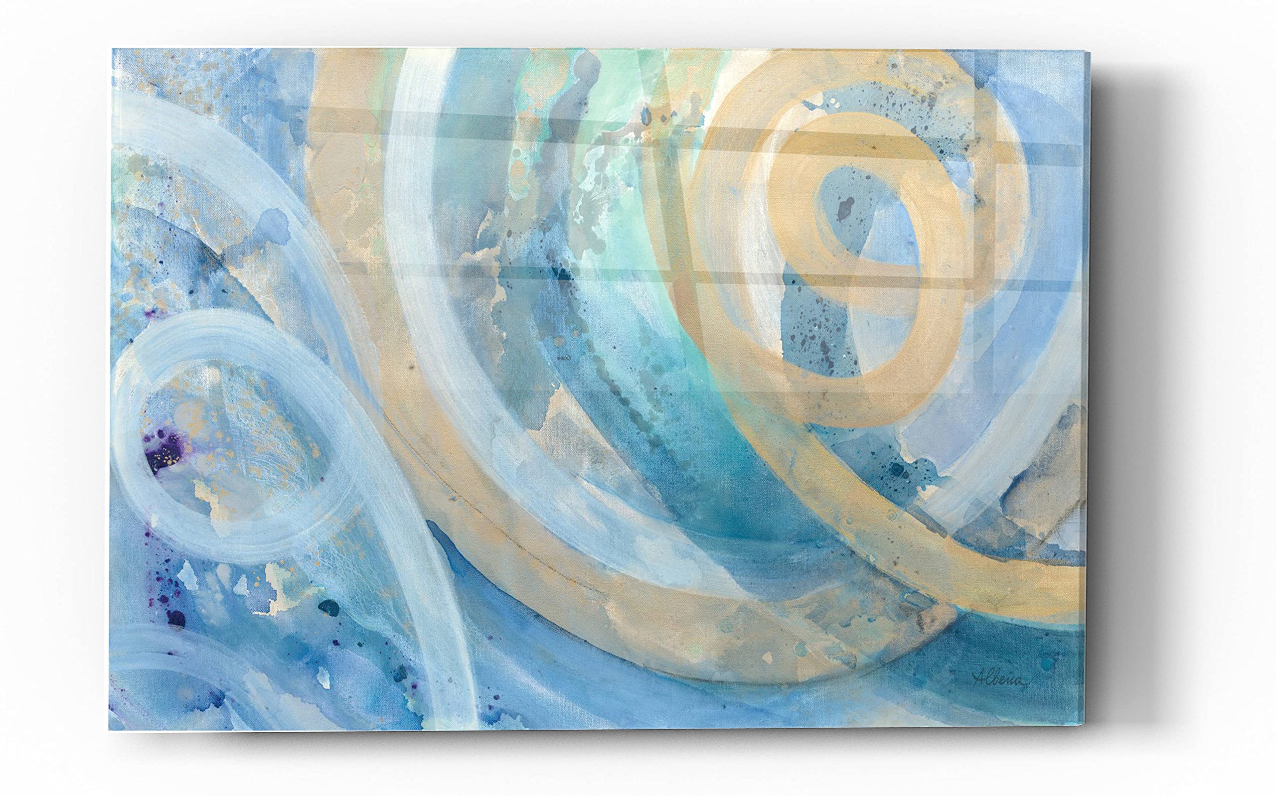 Albena Hristova 'On the Roller Coaster' Acrylic Glass Wall Art - 24x36 Inches Modern Abstract Painting for Living Room, Bedroom & Office Decor