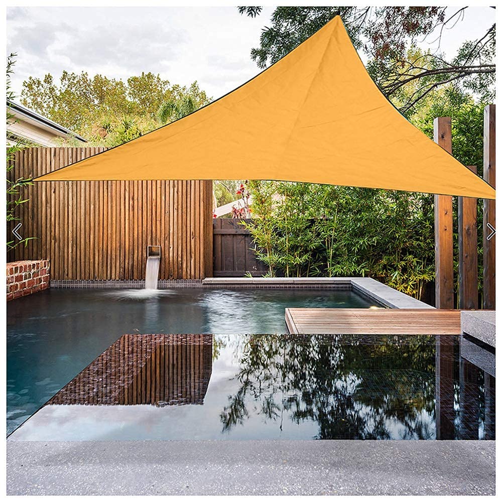Premium Triangle Sun Shade Sail 5x5x5m - Heavy Duty UV Blocking Waterproof Canopy with 3 Ropes & Fixing Kit - Outdoor Patio Garden Sun Protection for Backyard, Poolside & Deck (Blue)