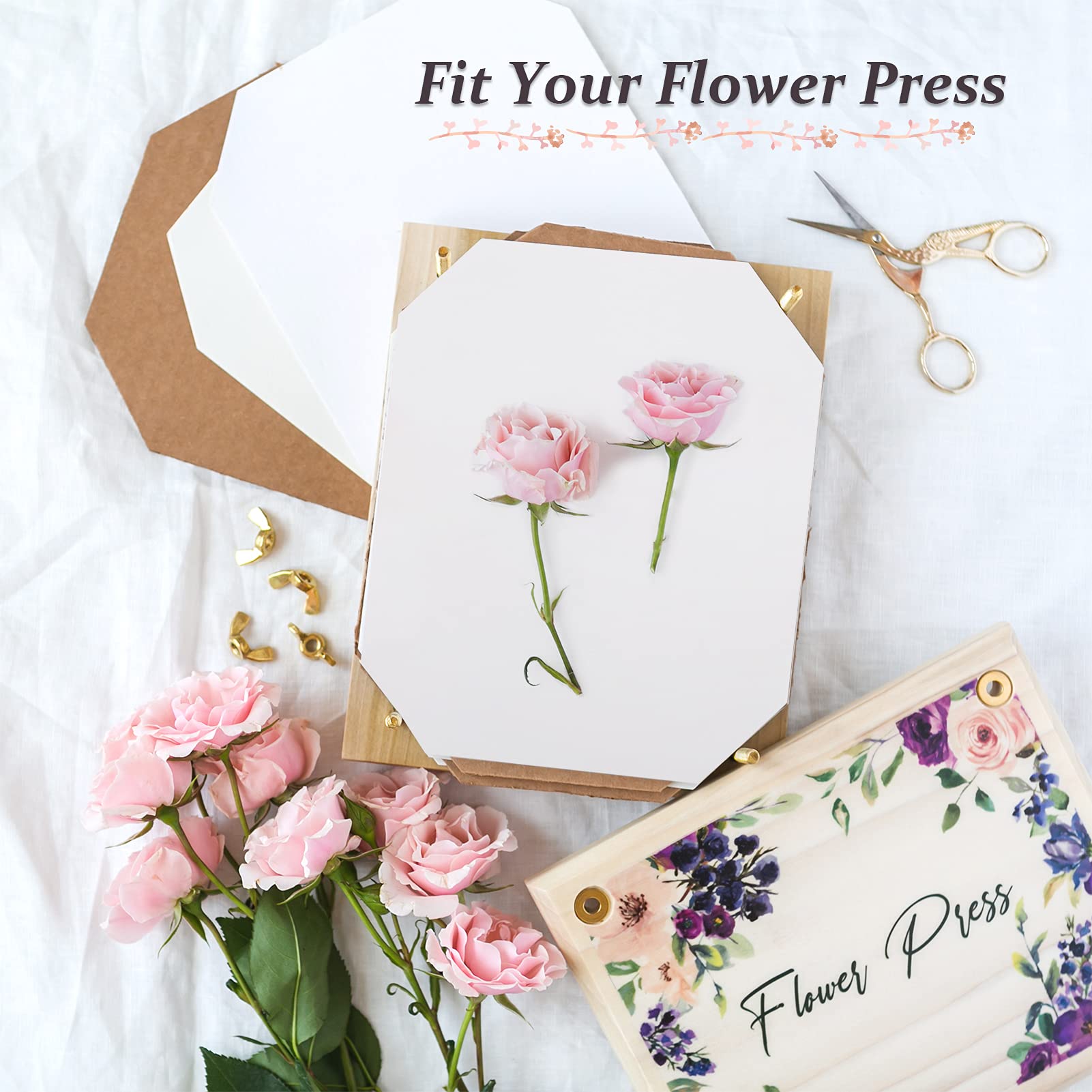 Aboofx 20 Sheets A4 Blotting Paper for Flower Pressing - 8.26 x 11.8 Inch Highly Absorbent Reusable Herbarium Paper for Drying Flowers, Leaves & Botanical Specimens - Perfect for DIY Crafts, Scrapbooking & Nature Preservation Projects