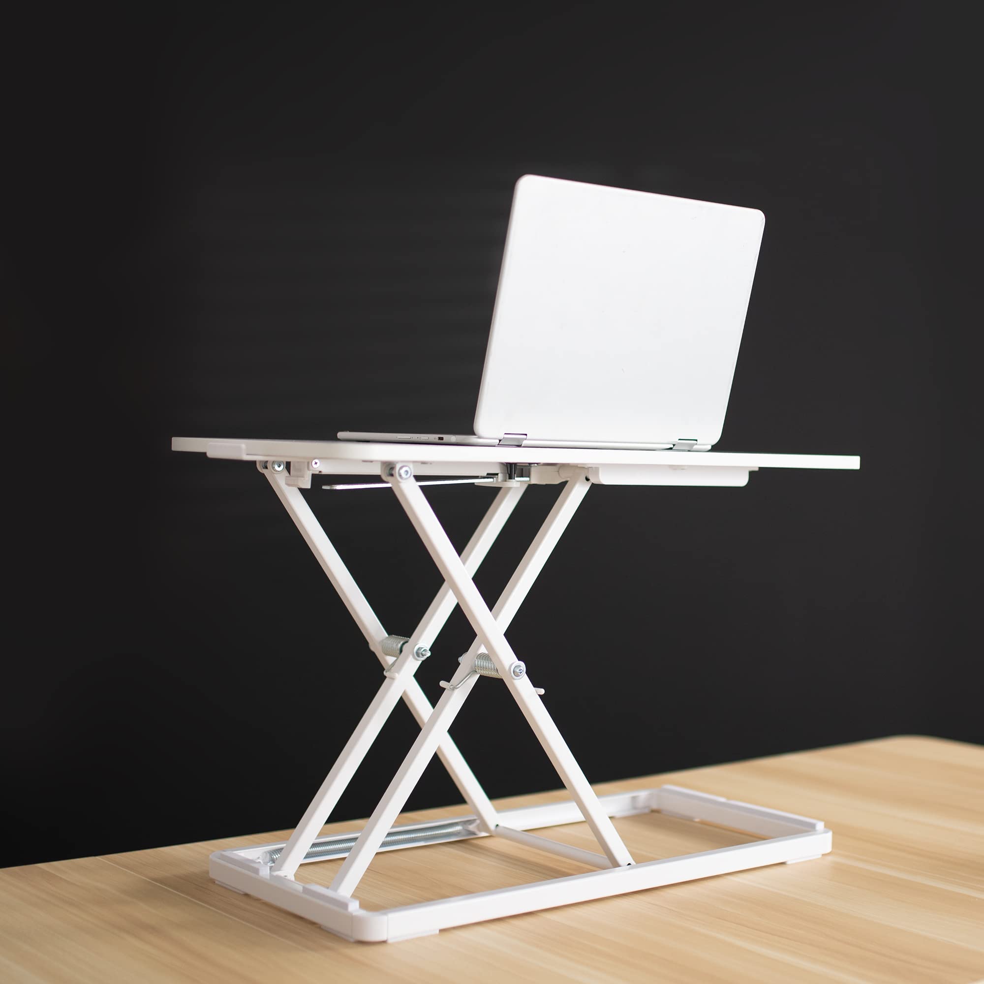 VIVO Single Top 24 inch Adjustable Scissor Lift Keyboard Tray & Mouse Stand - Ergonomic Height Adjustable Laptop Desk for Home & Office Workstations - Perfect for Standing Desks, Computer Work, and Typing (White, DESK-V024AW)