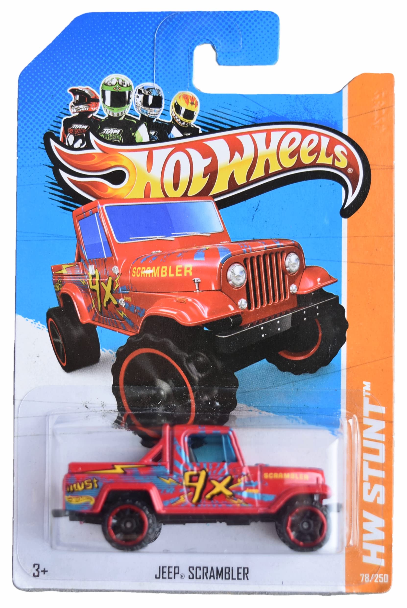 Hot Wheels Jeeps Scrambler Diecast Car - 1:64 Scale Stunt 78/250 Collectible Red Toy Vehicle for Kids & Adults | Perfect for Play, Display & Car Collection Enthusiasts