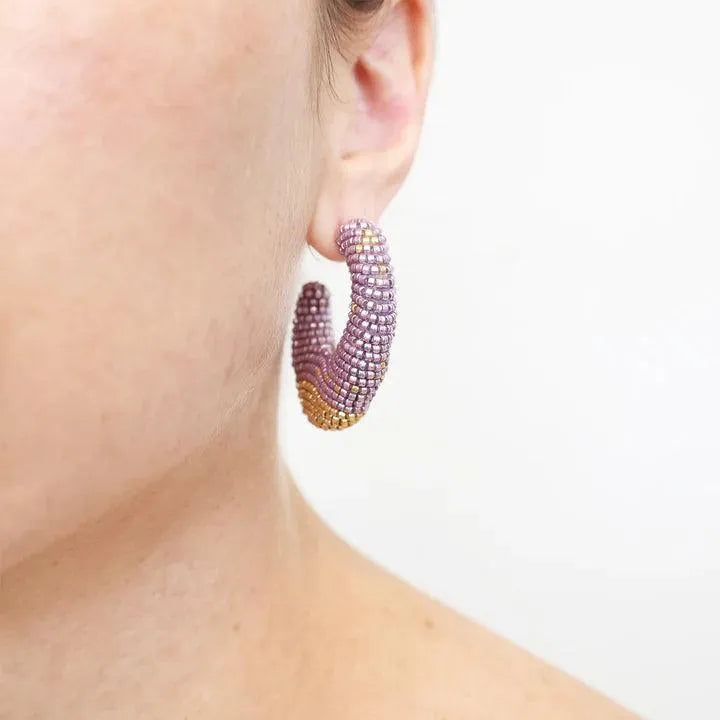 Torra Hoops - Elegant Lilac Hoop Earrings for Women | Trendy Fashion Jewelry for Everyday Wear & Special Occasions