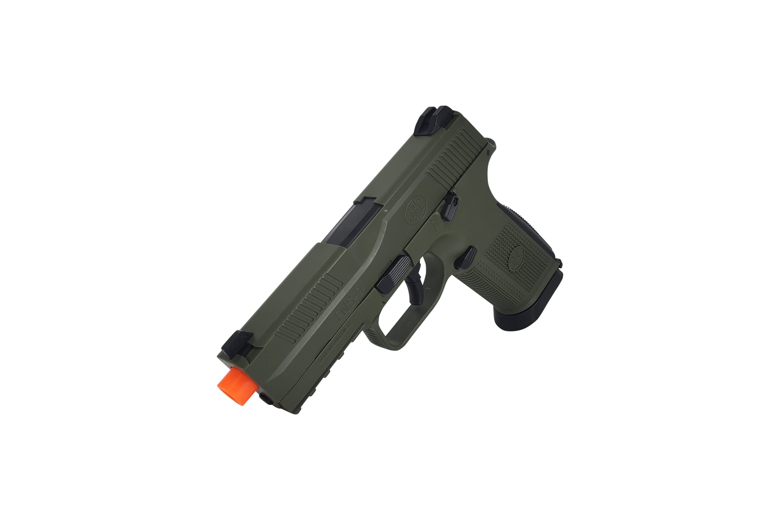 FN Herstal FNS-9 Airsoft Spring Pistol - ABS Polymer Tactical Training Gun (Ranger Green) | Realistic Airsoft Pistol for Target Practice, Military Simulation & Outdoor Shooting Games