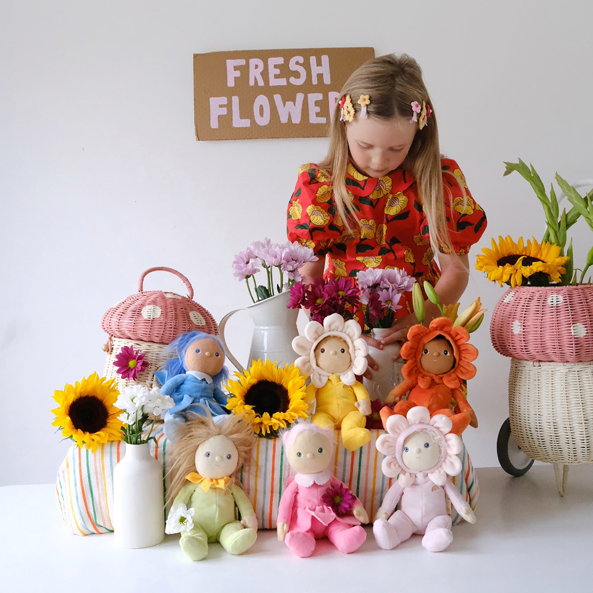 Dinky Dinkums Blossom Buds Multi Pack - Cute Floral Hair Clips for Girls, Women | Perfect for School, Parties, Weddings & Everyday Wear