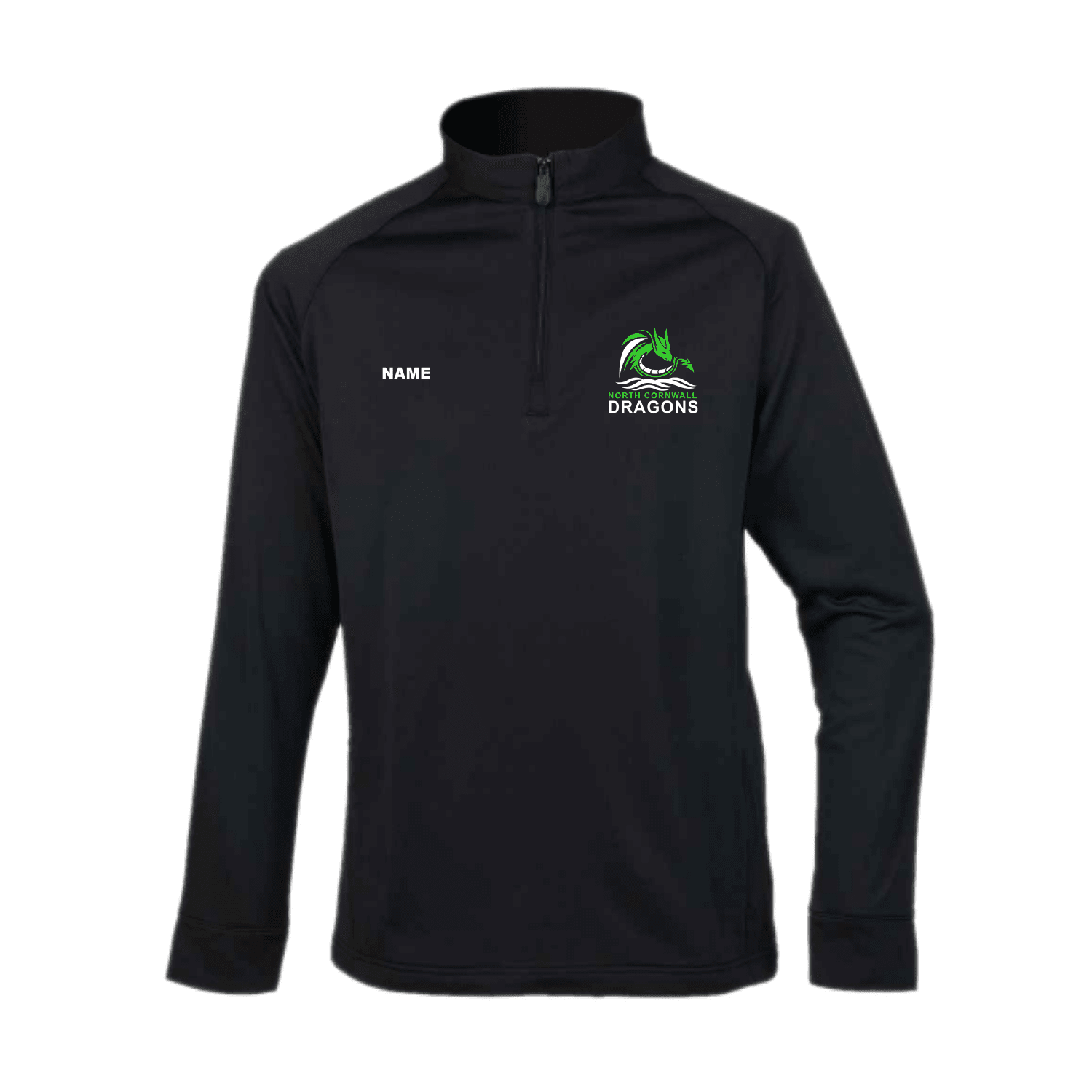 North Cornwall Dragons Swimming Club Team 1/4 Zip Jacket - Breathable Athletic Pullover for Swim Team Practice & Competition