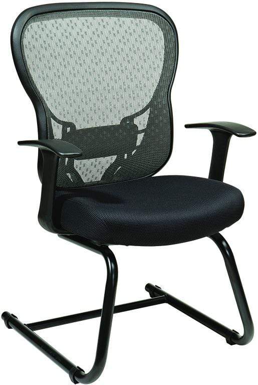 Ergonomic Space Seating Cantilevered Sled Base Mesh Guest Chair with Adjustable Height - Modern Office Chair for Conference Rooms, Reception Areas & Home Offices [529 3R2V30] - Perfect for Professional Workspaces & Comfortable Guest Seating