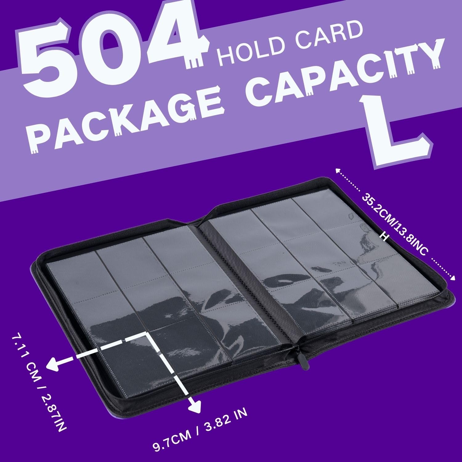 Premium 9-Pocket Card Binder for Lorcana TCG - Holds 504 Cards with Sleeves, Compatible with Disney Lorcana & Other Trading Card Games (Purple) - Perfect for Collectors, Tournaments & Card Storage Organization