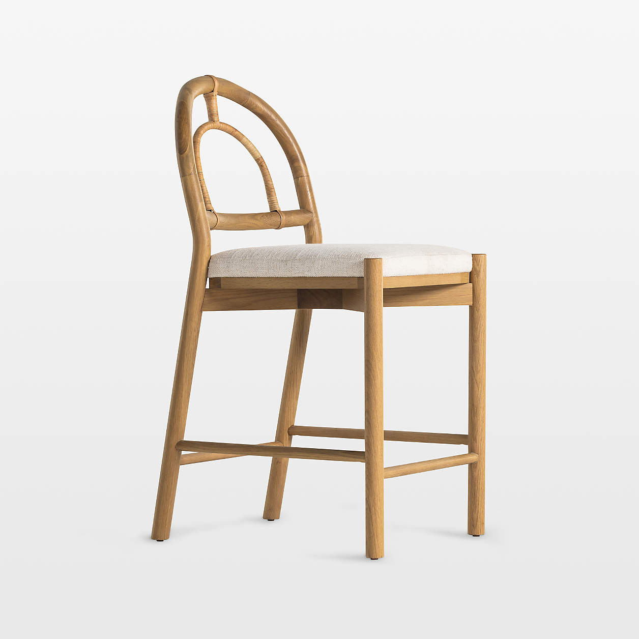 Premium Feller Oak Wood Counter Stool 509746 - Rustic Bar Stool for Kitchen Island, Breakfast Nook & Home Decor - 24